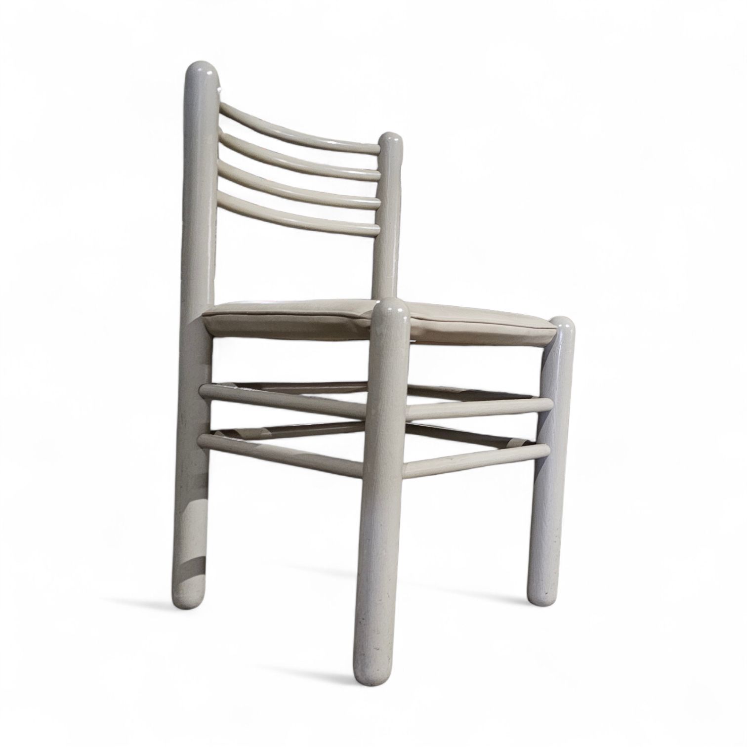 5 X Dining Chair  Light Grey Wooden Frame  Leather Seat  Germany 1970s  Labeled  Ideen Für Kuchen  Innenarchitektur photo buy