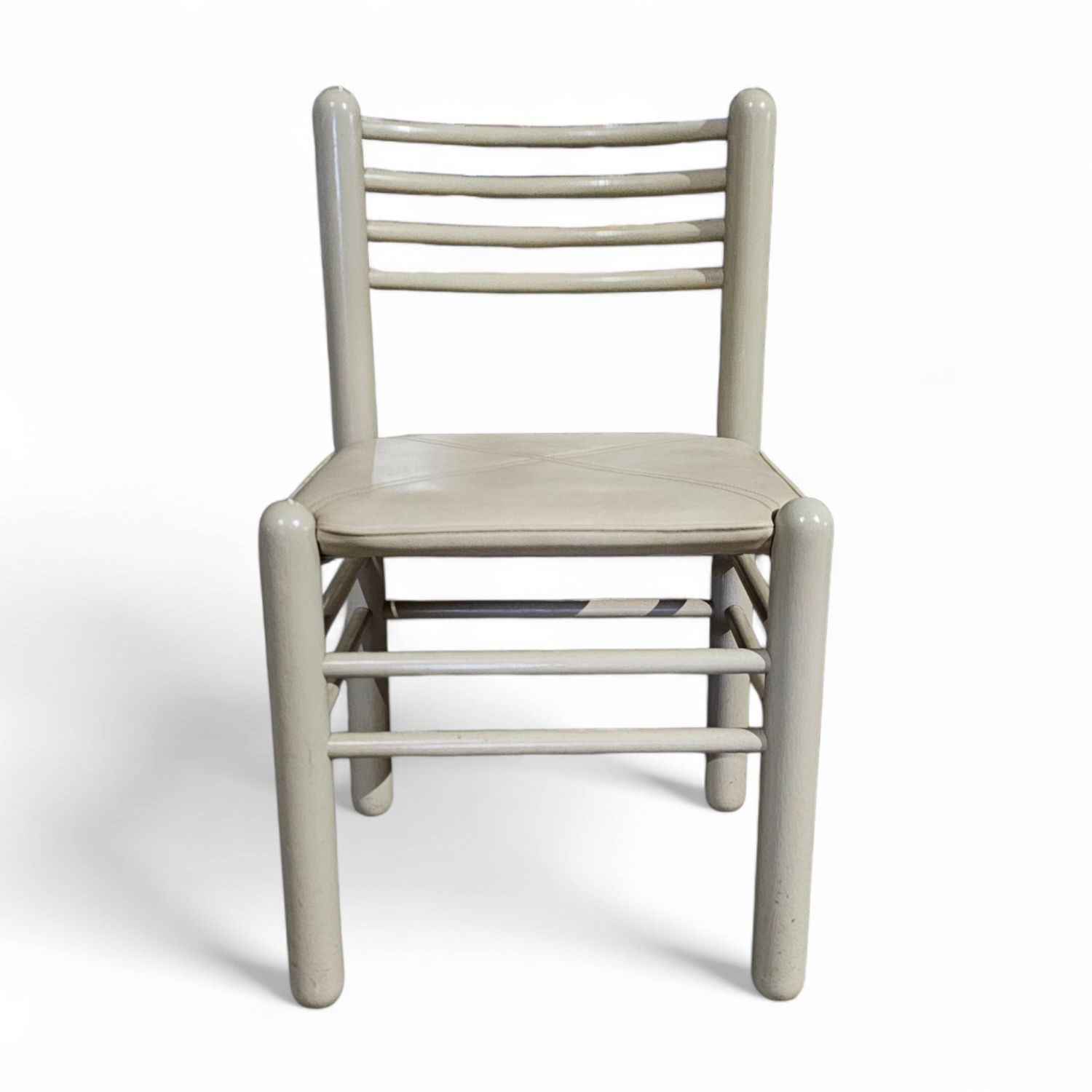 photo vintage 5 X Dining Chair  Light Grey Wooden Frame  Leather Seat  Germany 1970s  Labeled  Ideen Für Kuchen  Innenarchitektur