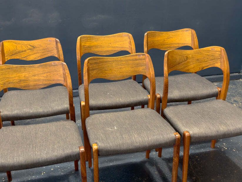 Set Of 6 Niels Otto Møller Model 71 Rosewood Dining Chairs photo furniture