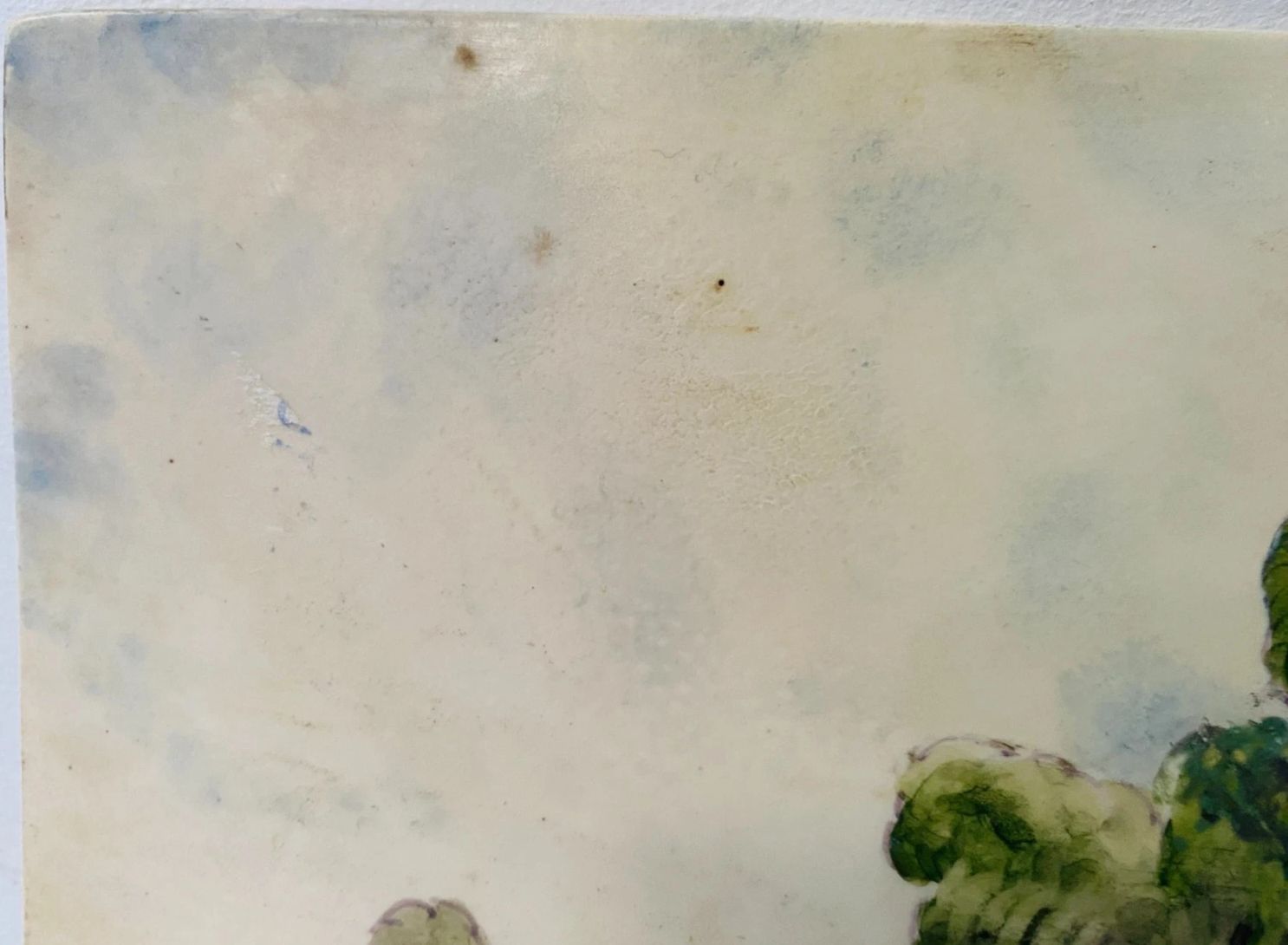 "Country Landscape" Oil On Porcelain Plate 20th Century photo vinterior