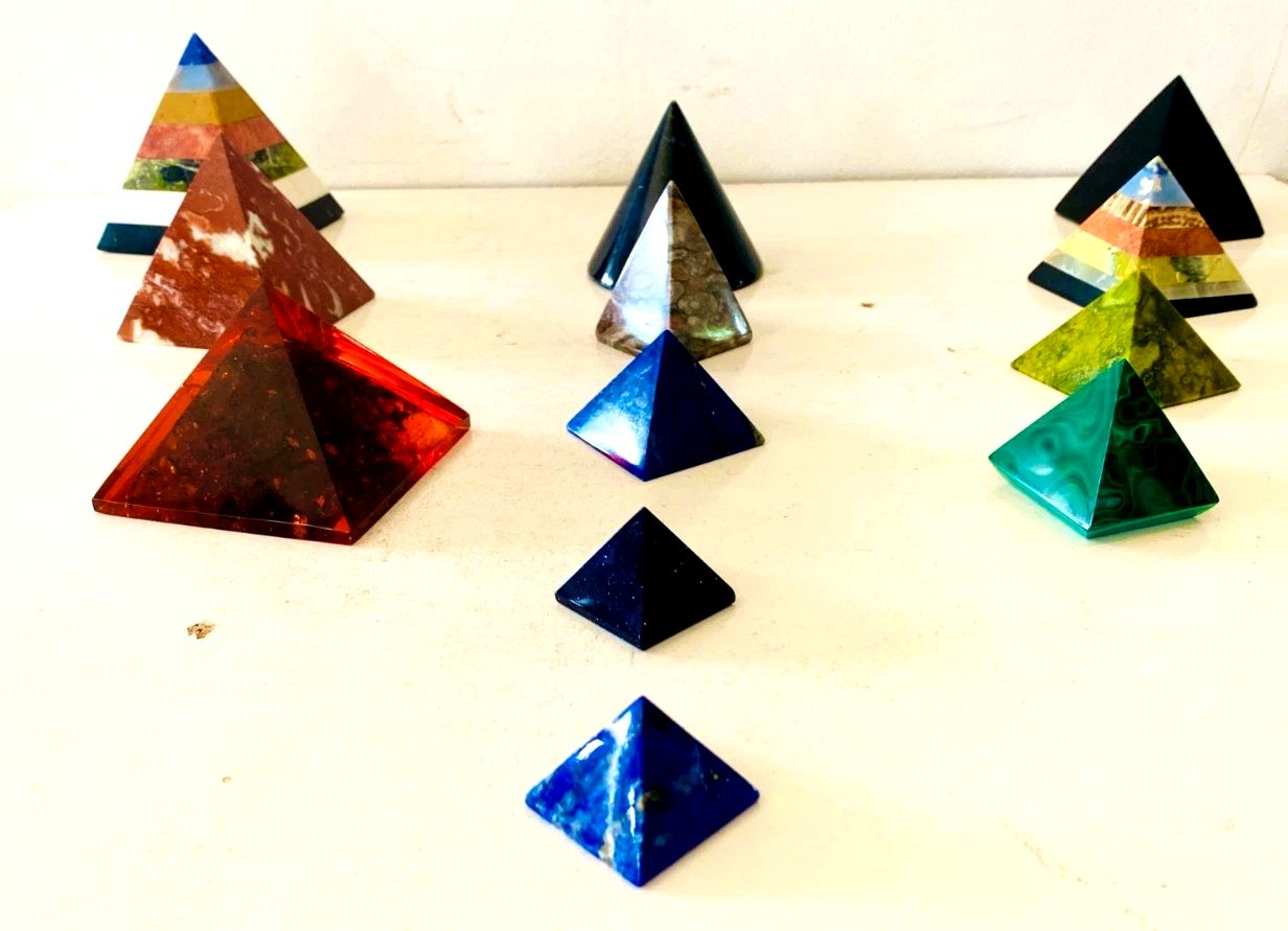 Lot Of Antique Stone Pyramids 20th Century photo Art