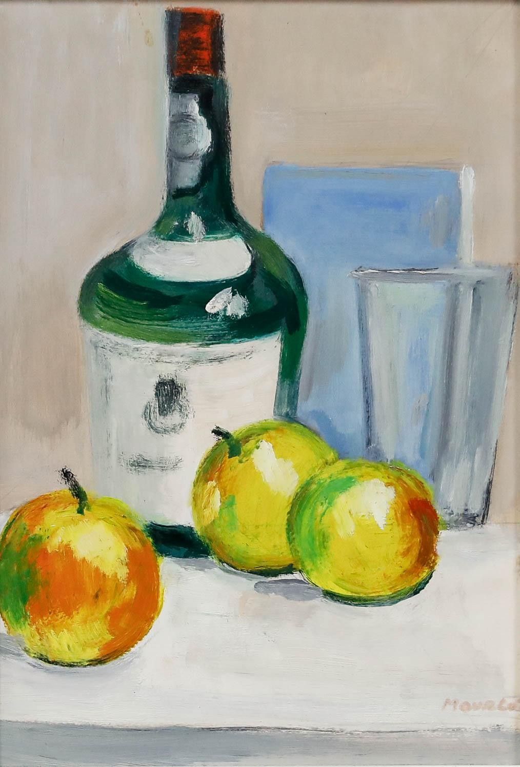 Maurice Mourlot (1906 1983) Framed 20th Century Oil, Cognac And Apples photo furniture
