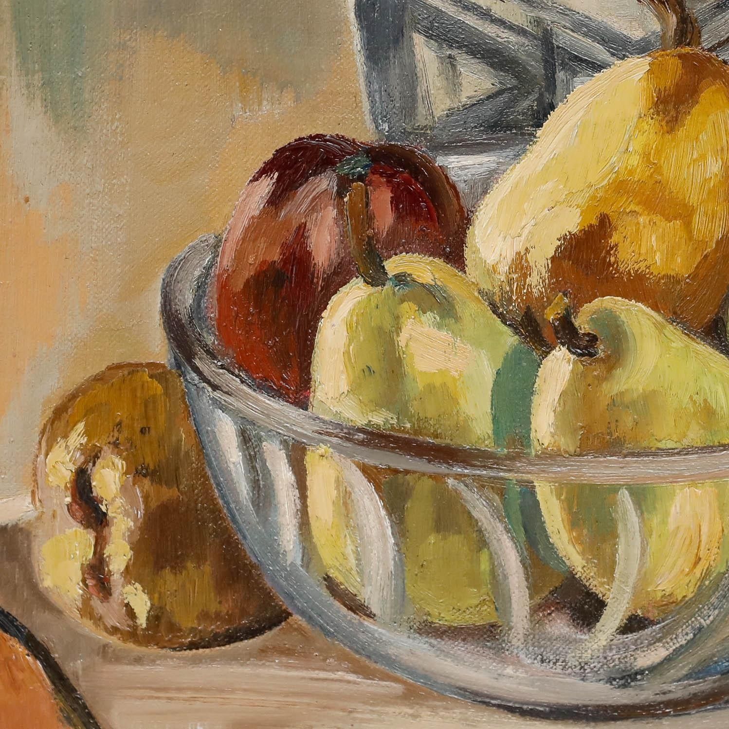 Maurice Mourlot (1906 1983) 20th Century Oil, Pears In Glass Bowl photo 325.0