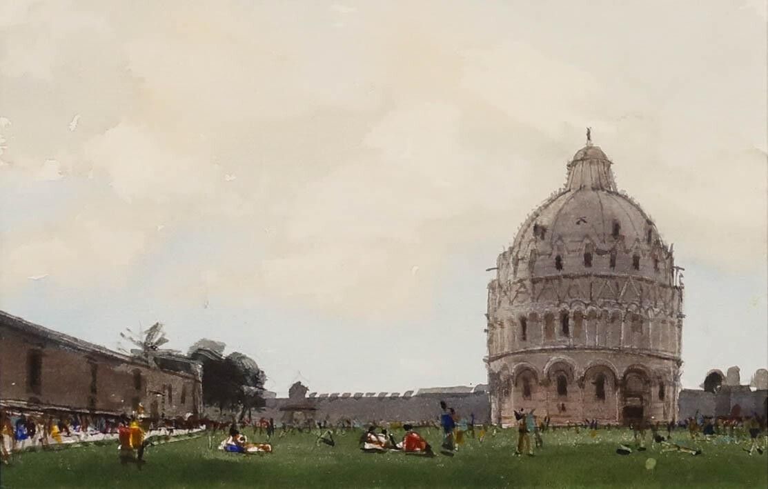 John Newberry (B.1934) 1989 Watercolour, The Baptistry photo furniture