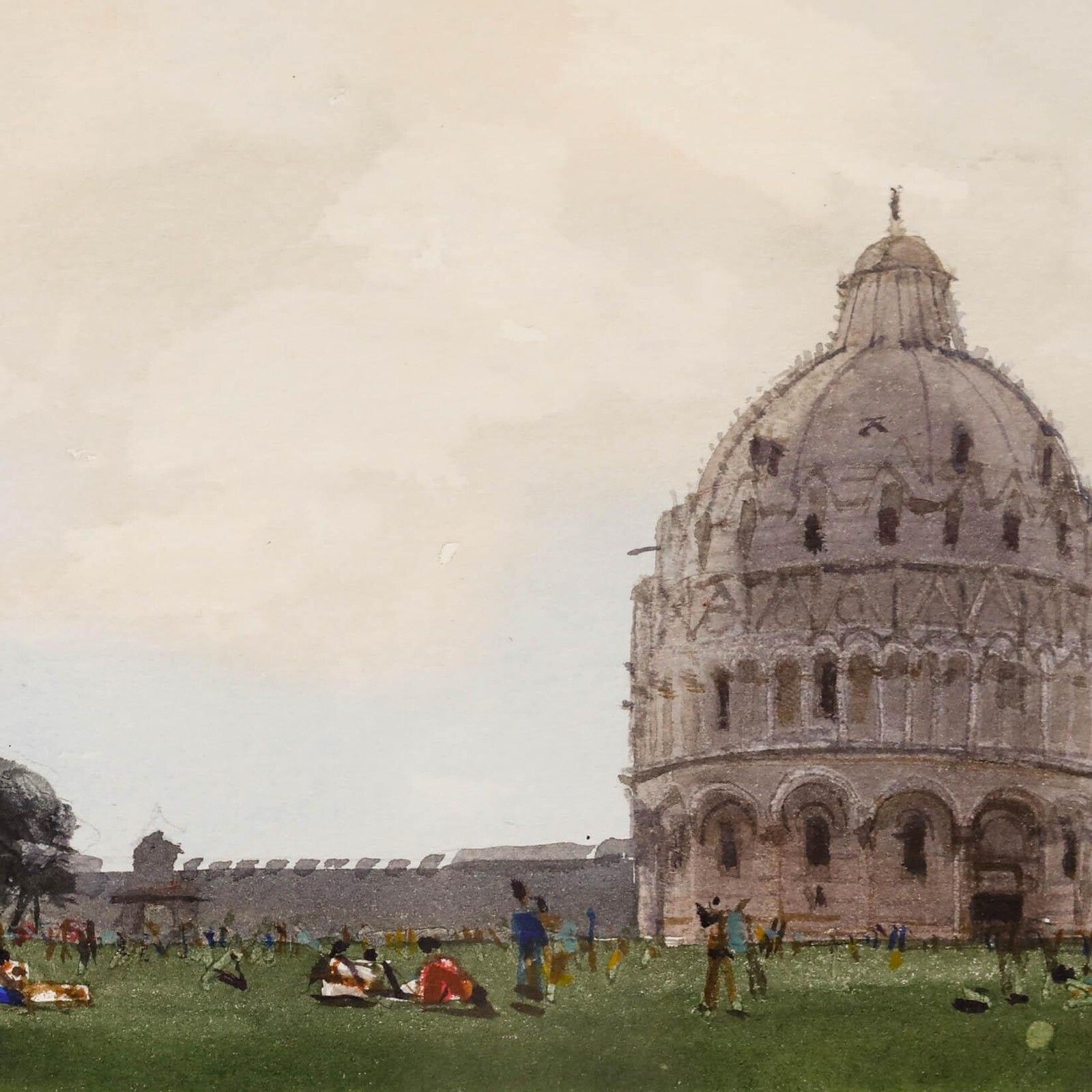 John Newberry (B.1934) 1989 Watercolour, The Baptistry photo Art