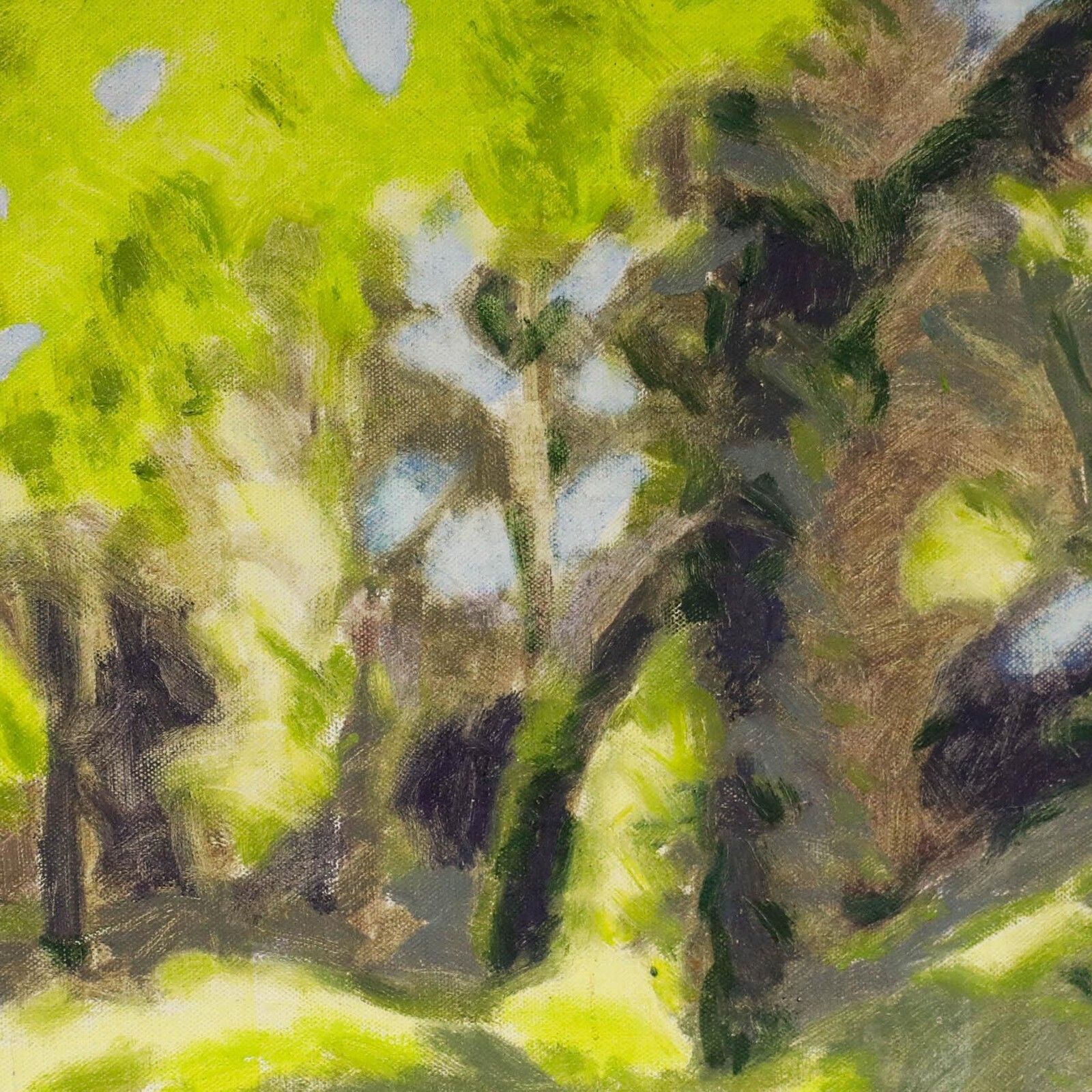 John Newberry (B.1934) 20th Century Oil, Light Through The Trees photo Art