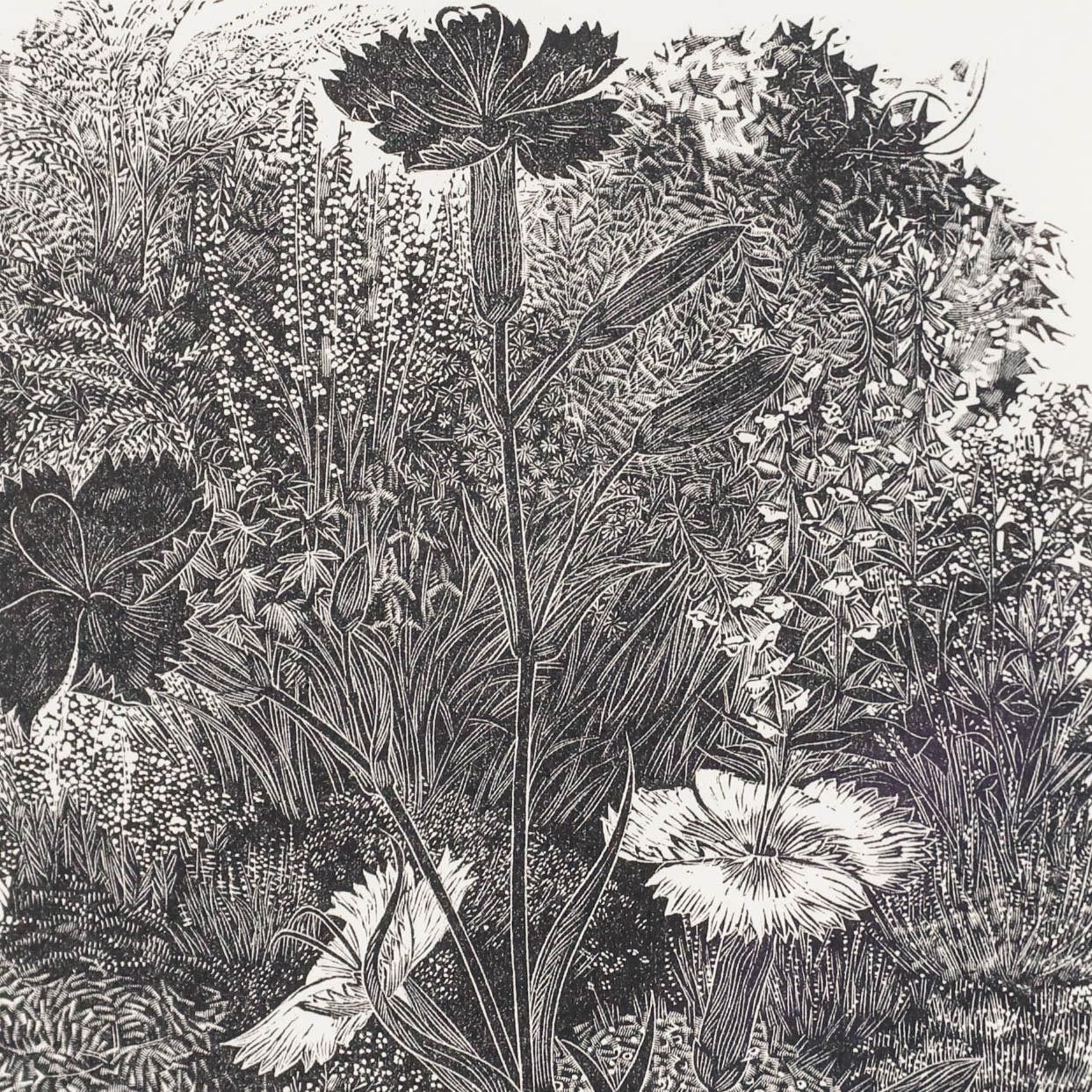 Yvonne Skargon (1931 2010) Contemporary Woodcut, Wild Flowers photo Art