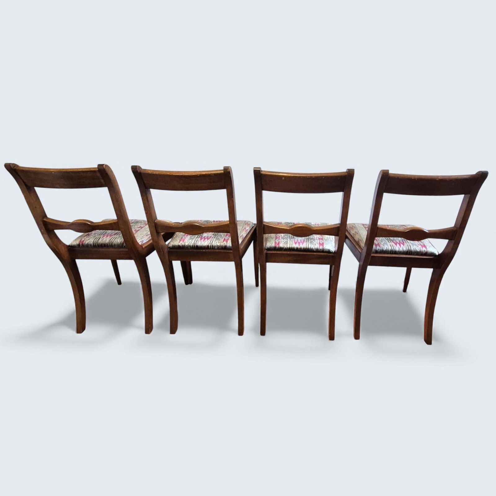 Set Of 4 Regency Style Dining Chairs | Wooden Frames | Upholstery Project Chairs photo buy