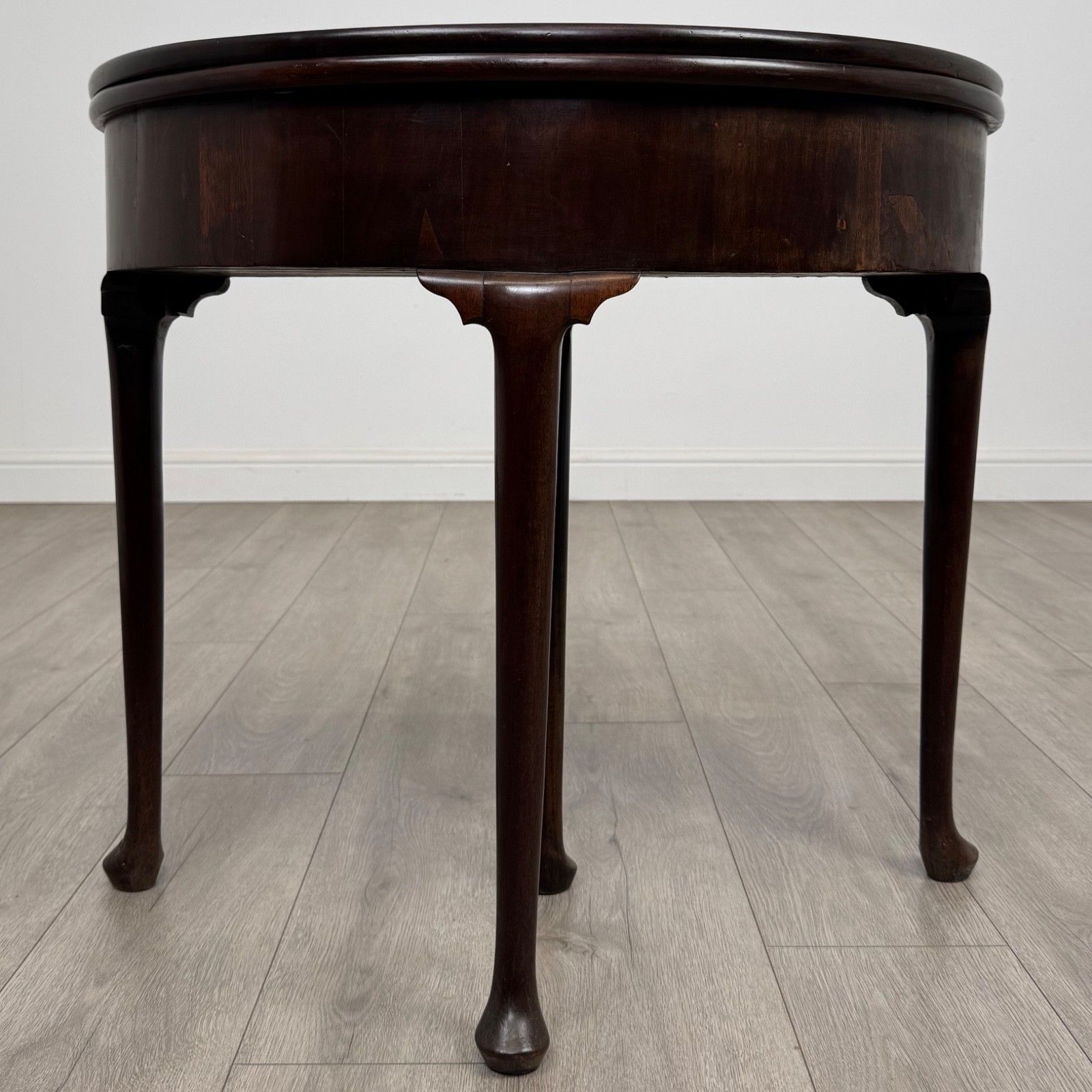 Antique 18th Century Demi Lune Card Table In Mahogany