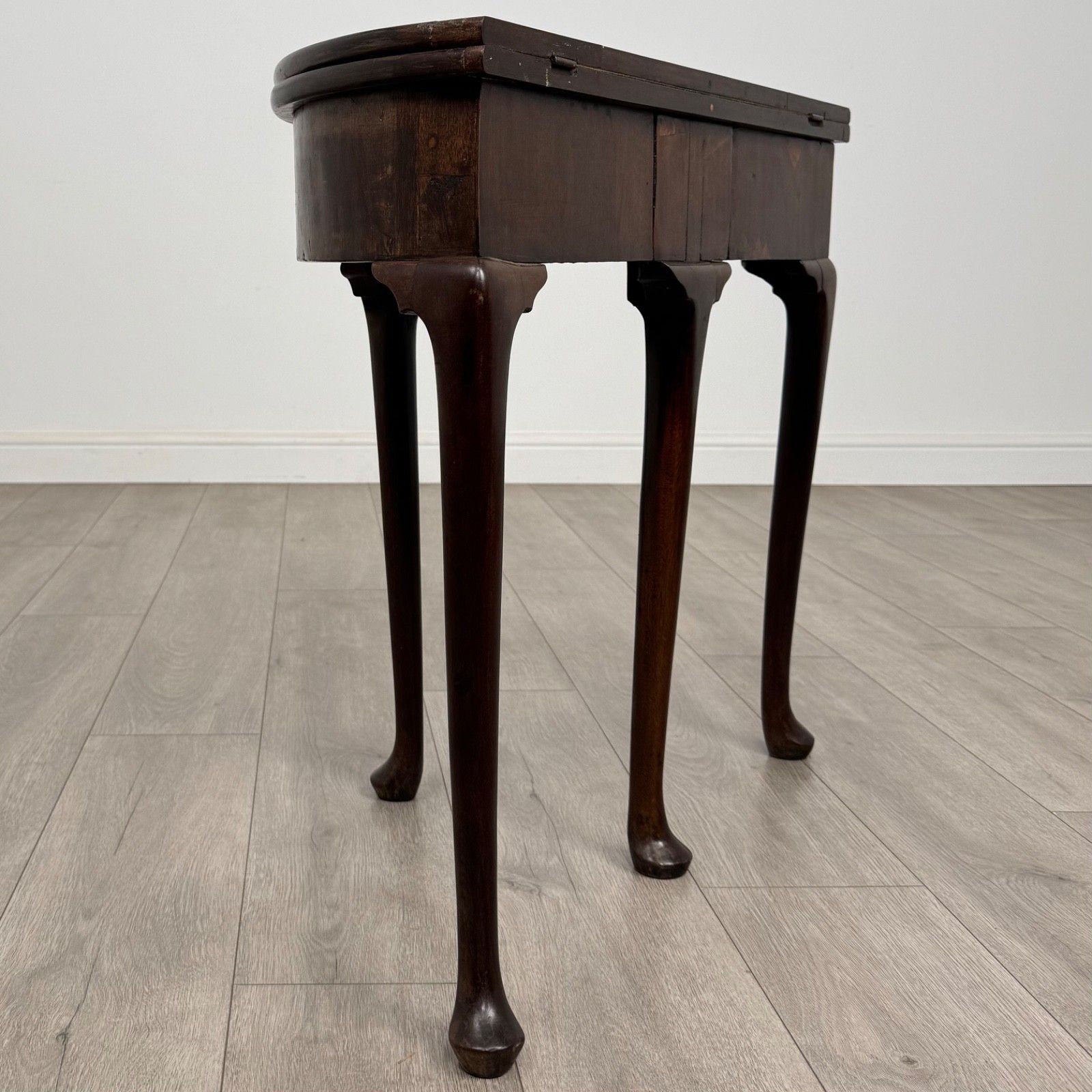 Antique 18th Century Demi Lune Card Table In Mahogany photo Furniture
