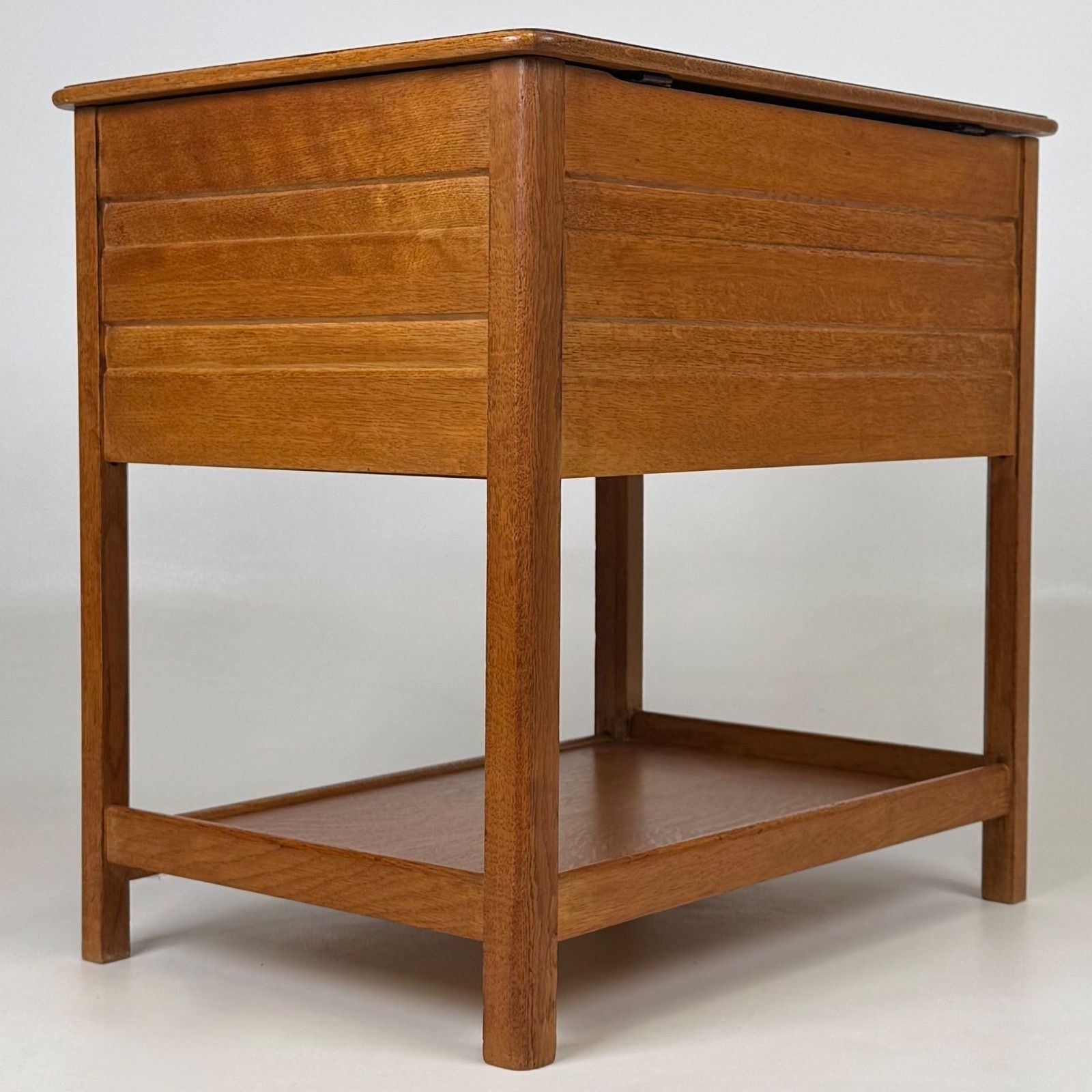Antique 20th Century Good Quality Storage Box On Stand In Oak photo 365.0