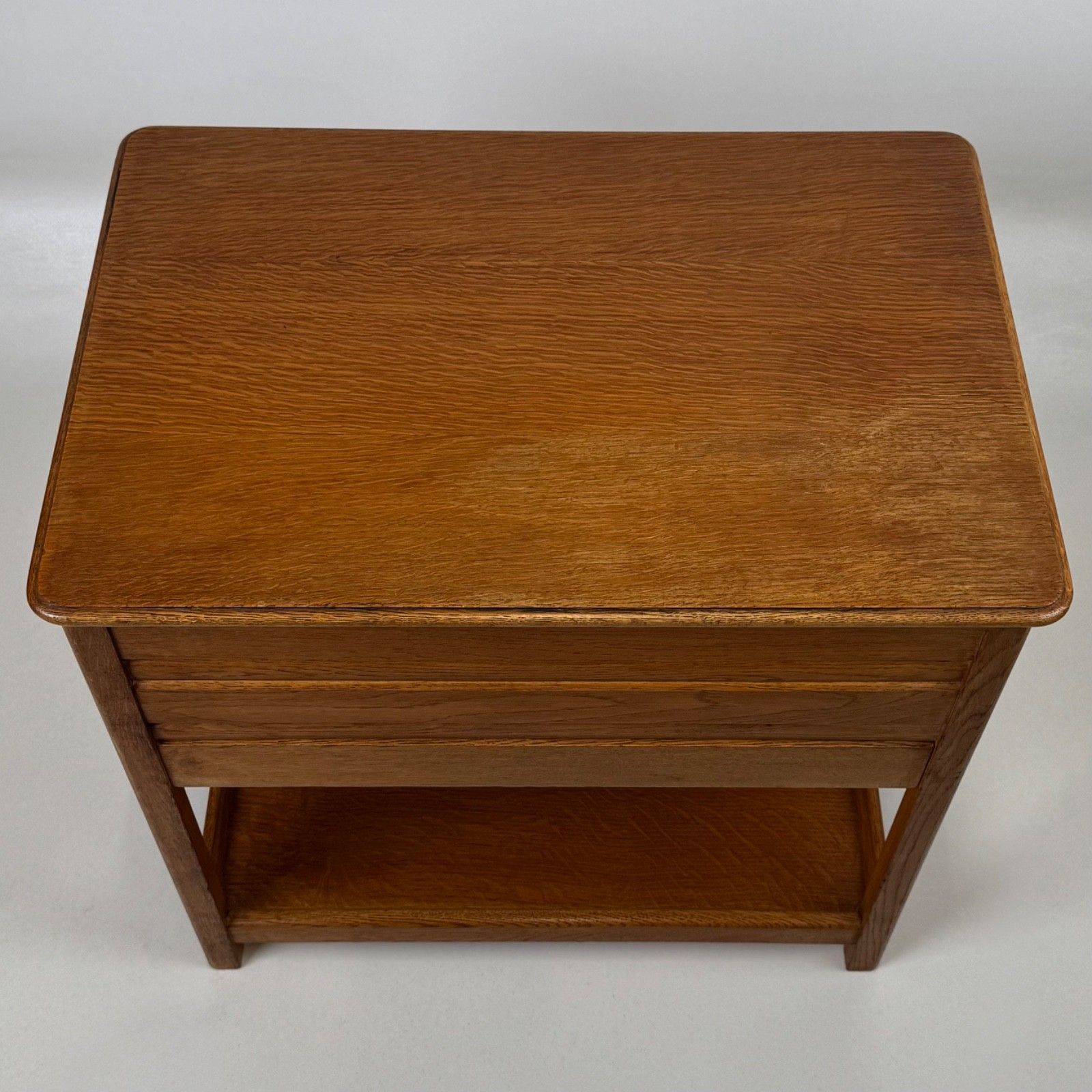 Furniture Antique 20th Century Good Quality Storage Box On Stand In Oak photo