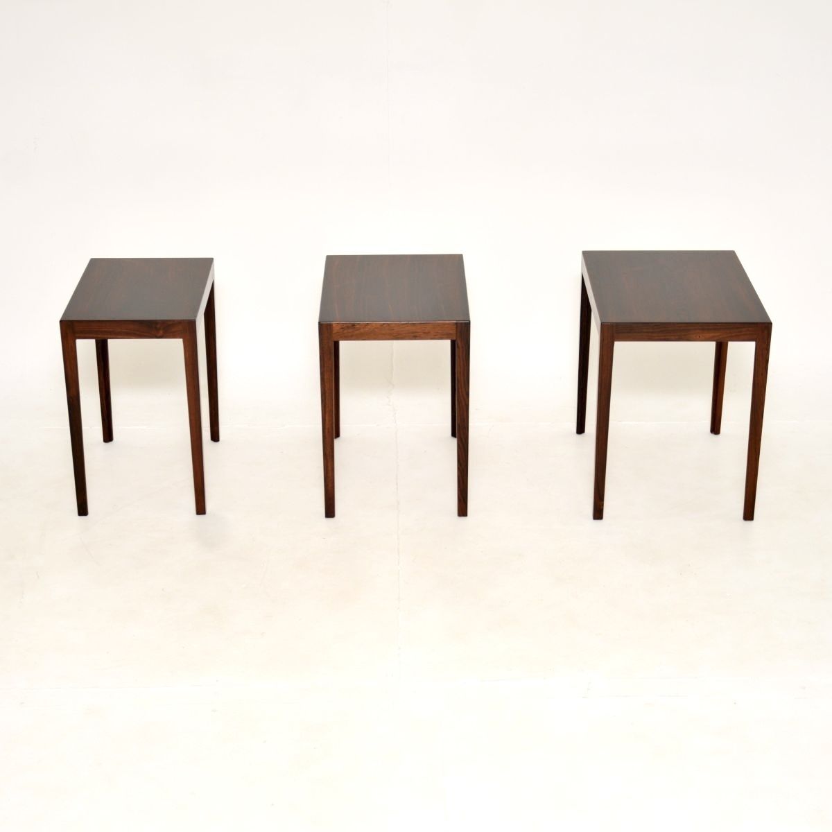 Danish Vintage Rosewood Nest Of Three Tables By Rosengren Hansen photo vintage