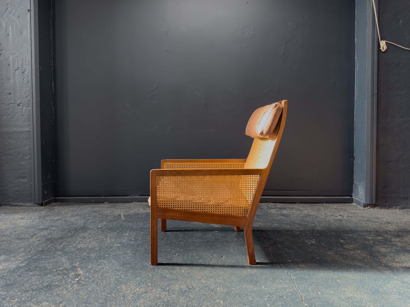 Bernt Petersen Rattan Leather Armchair photo for sale