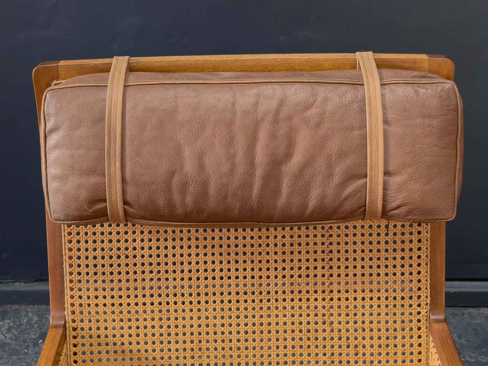 photo for sale Bernt Petersen Rattan Leather Armchair