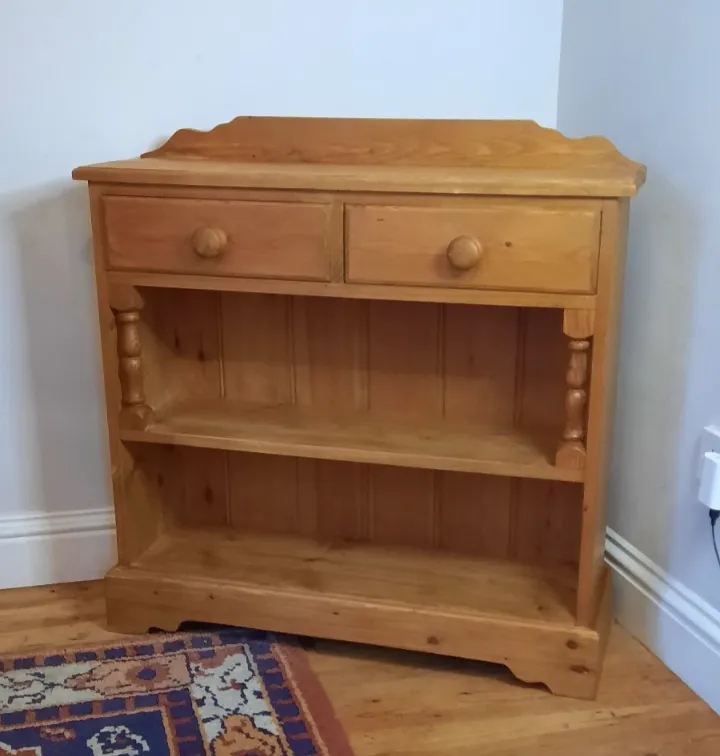 Vintage Pine Two Drawer Console Table Kitchen Hall Bookcase Waxed Antique Pine photo furniture