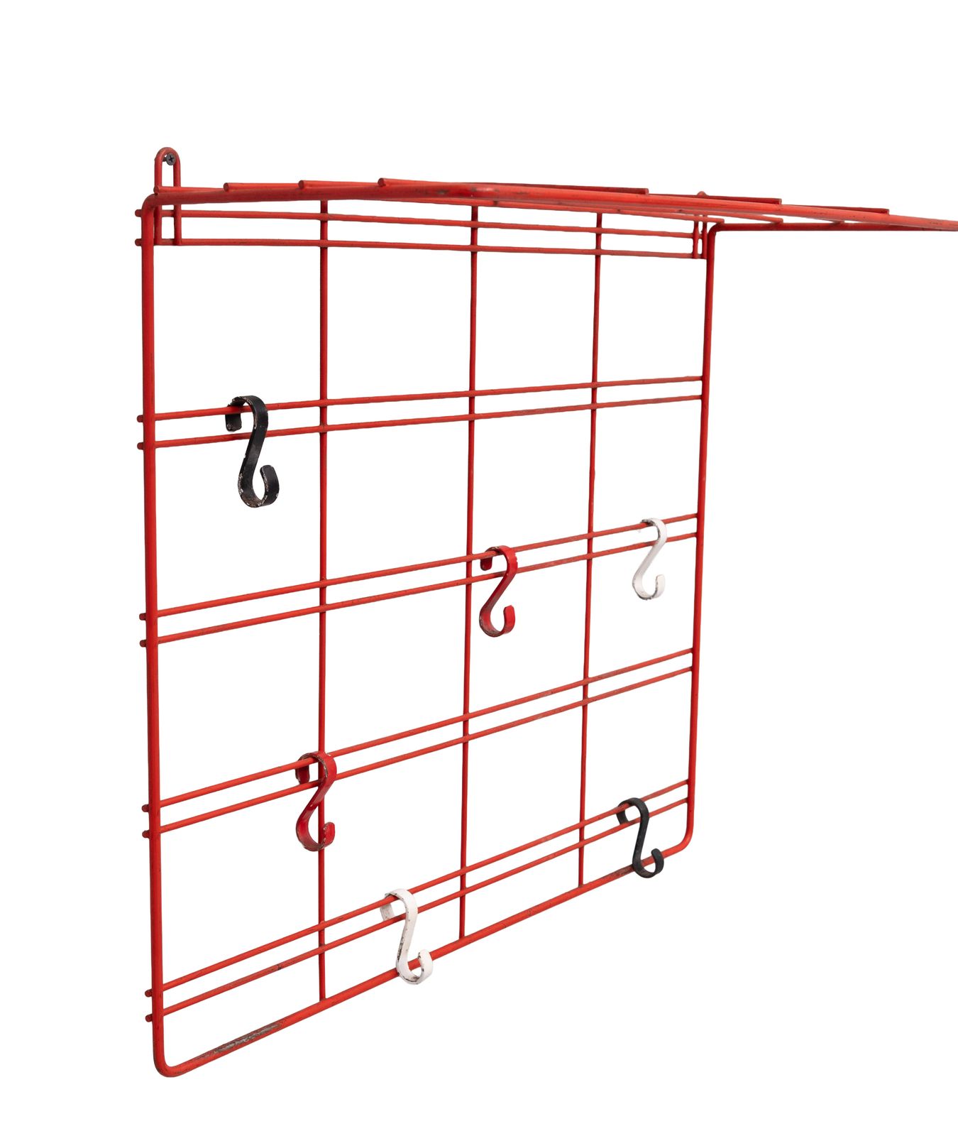 Red Metal Wire Hanging Coat Rack 1960s Holland
