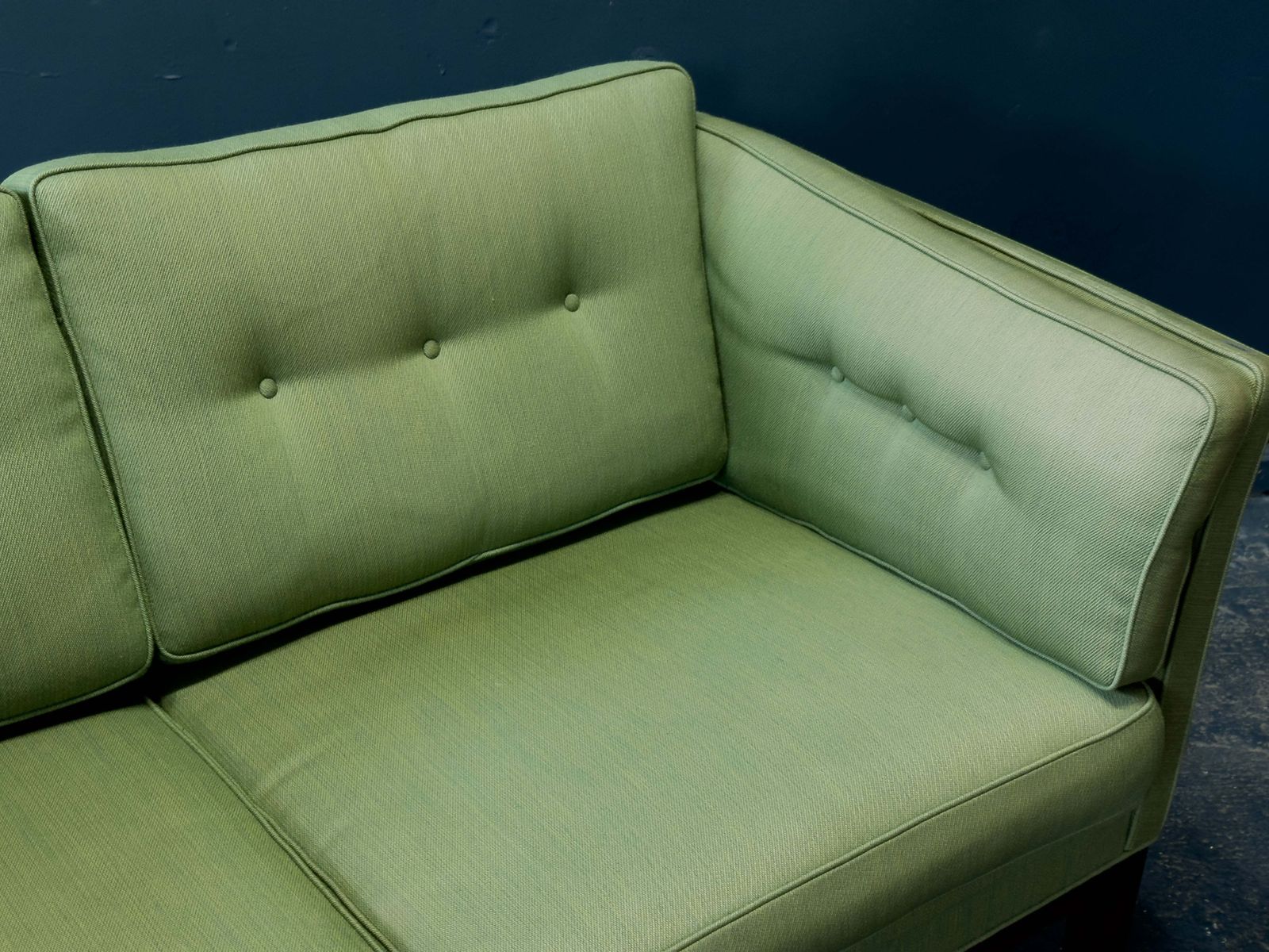 Furniture Green Upholstered Two Seater Sofa photo