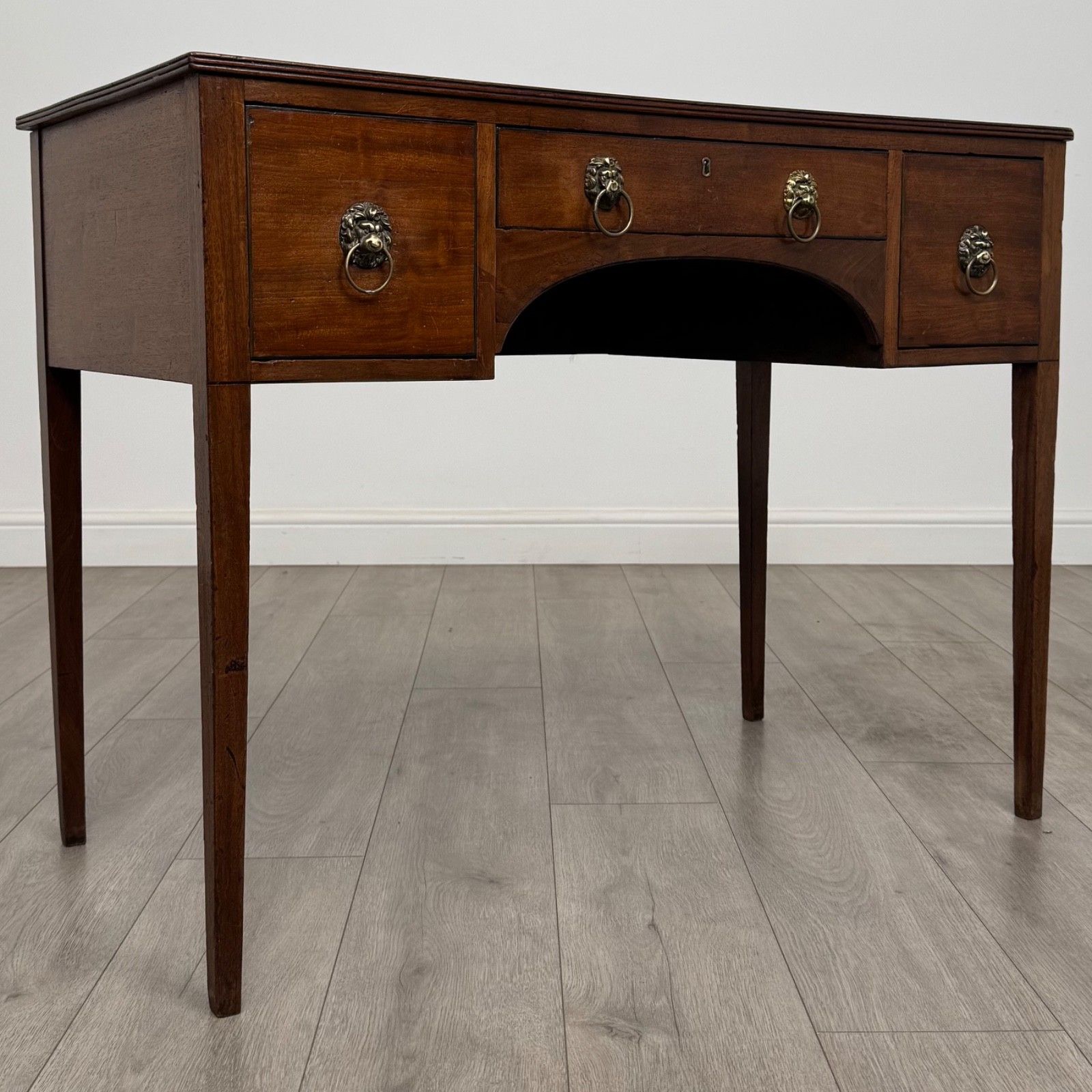 Antique 18th Century Good Quality Writing Table In Mahogany photo vintage