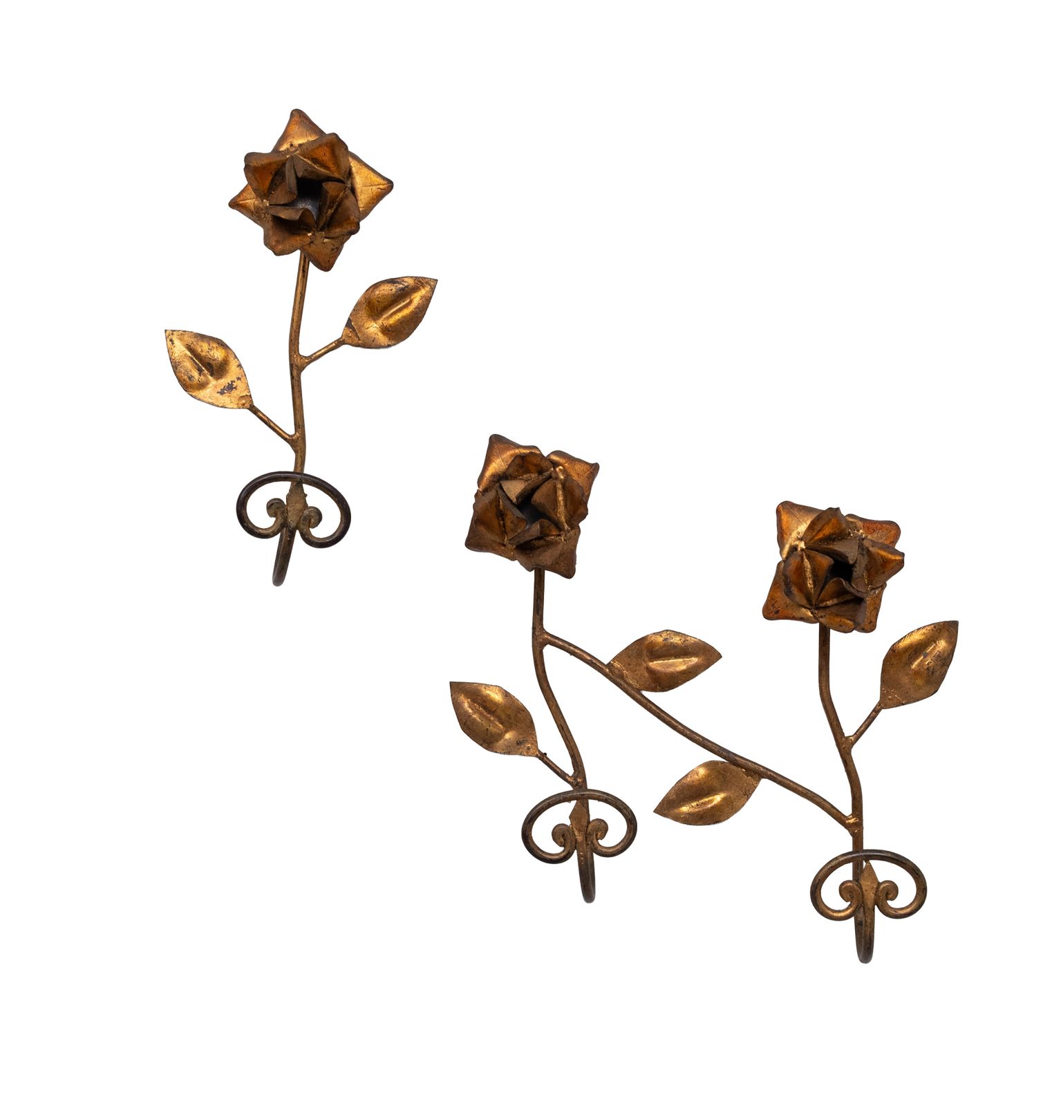 Furniture Set Gilded Metal Wall Coat Racks 1950s France photo
