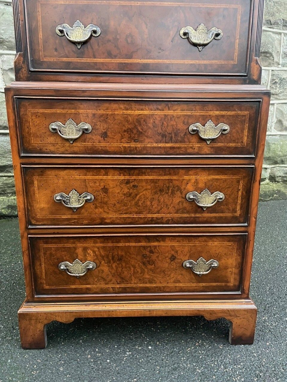 Quality Inlaid Burr Walnut Chest On Chest Tallboy photo 1040.0