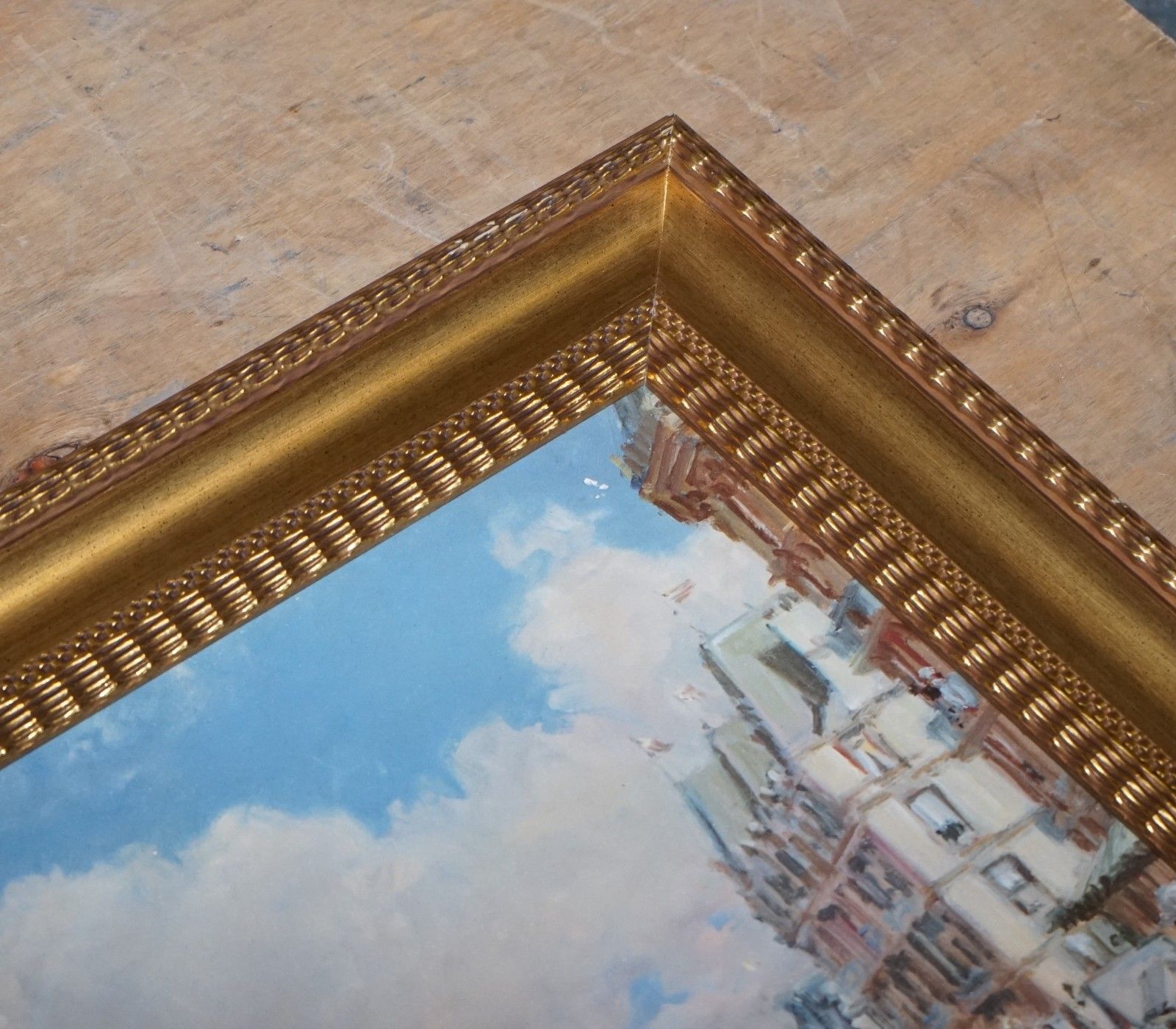 Vintage Victorian Style Print In Gilted Frame Carefree Days Beach 66 X 96 Cm photo vinterior