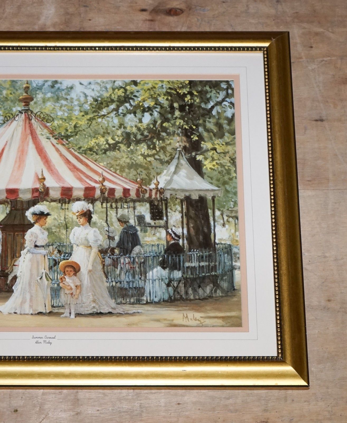 Vintage Victorian Style Print Summer Carousel By Alan Maley 64 X 79 Cm photo Art