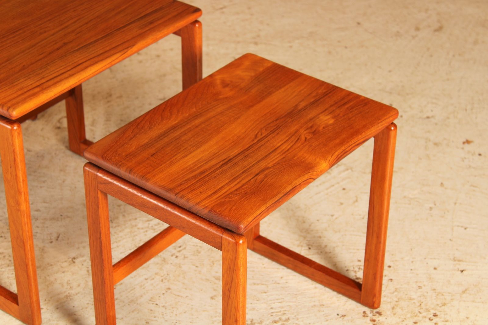 Midcentury Solid Teak Nest Of Tables C.1970 photo vinterior