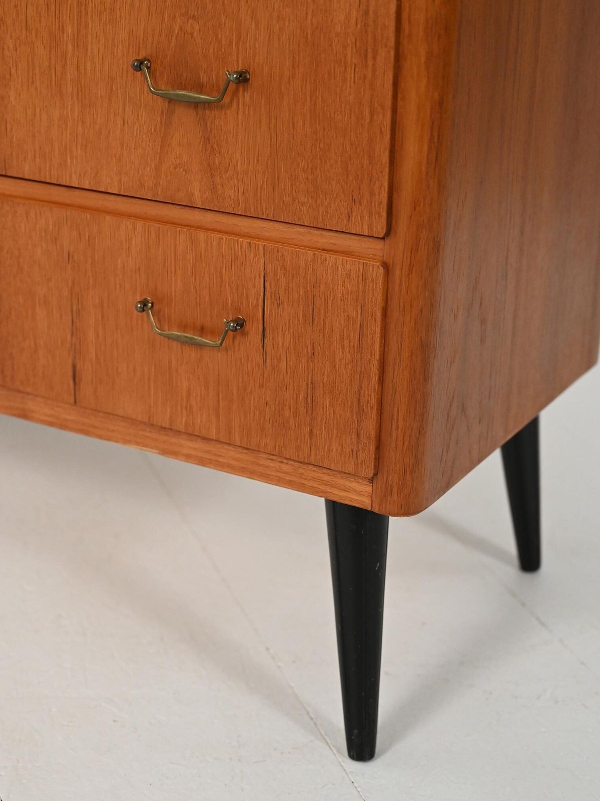 Scandinavian Teak Chest Of Drawers With Black Legs photo vintage