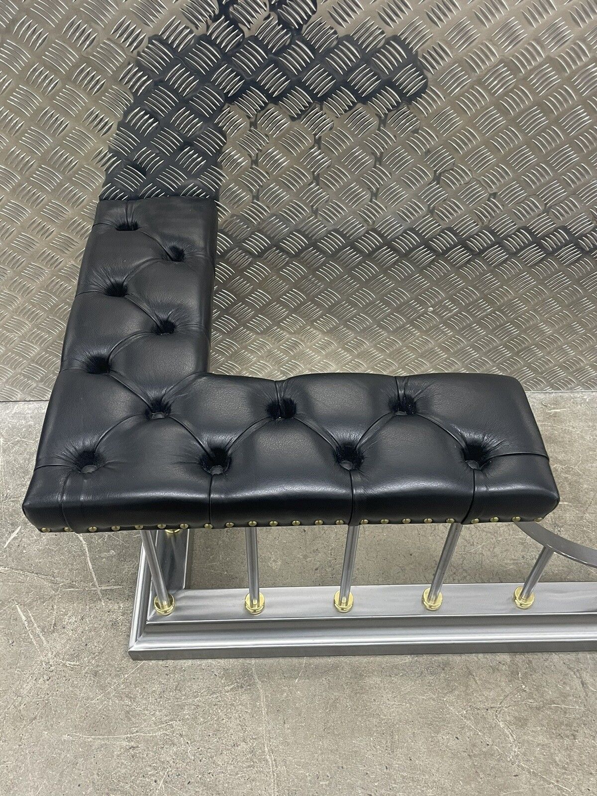 Club Fender Fireside Seat Fire Fender Leather Top Delivery  🚚 Avail photo Home Fixtures