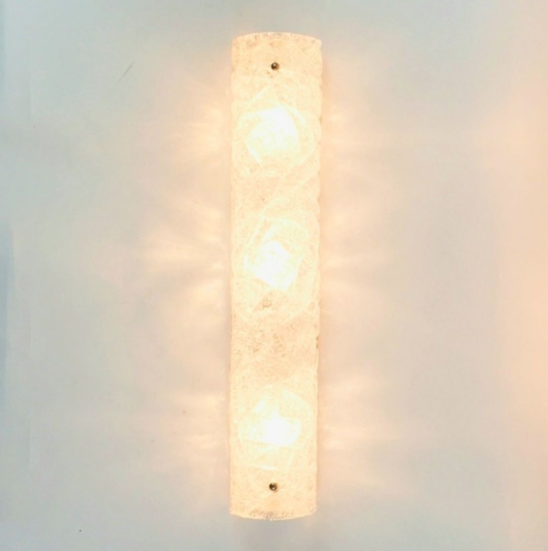 Large Mid Century Murano Glass Tubular Wall Light From Hillebrand, Germany, 1970s photo vinterior