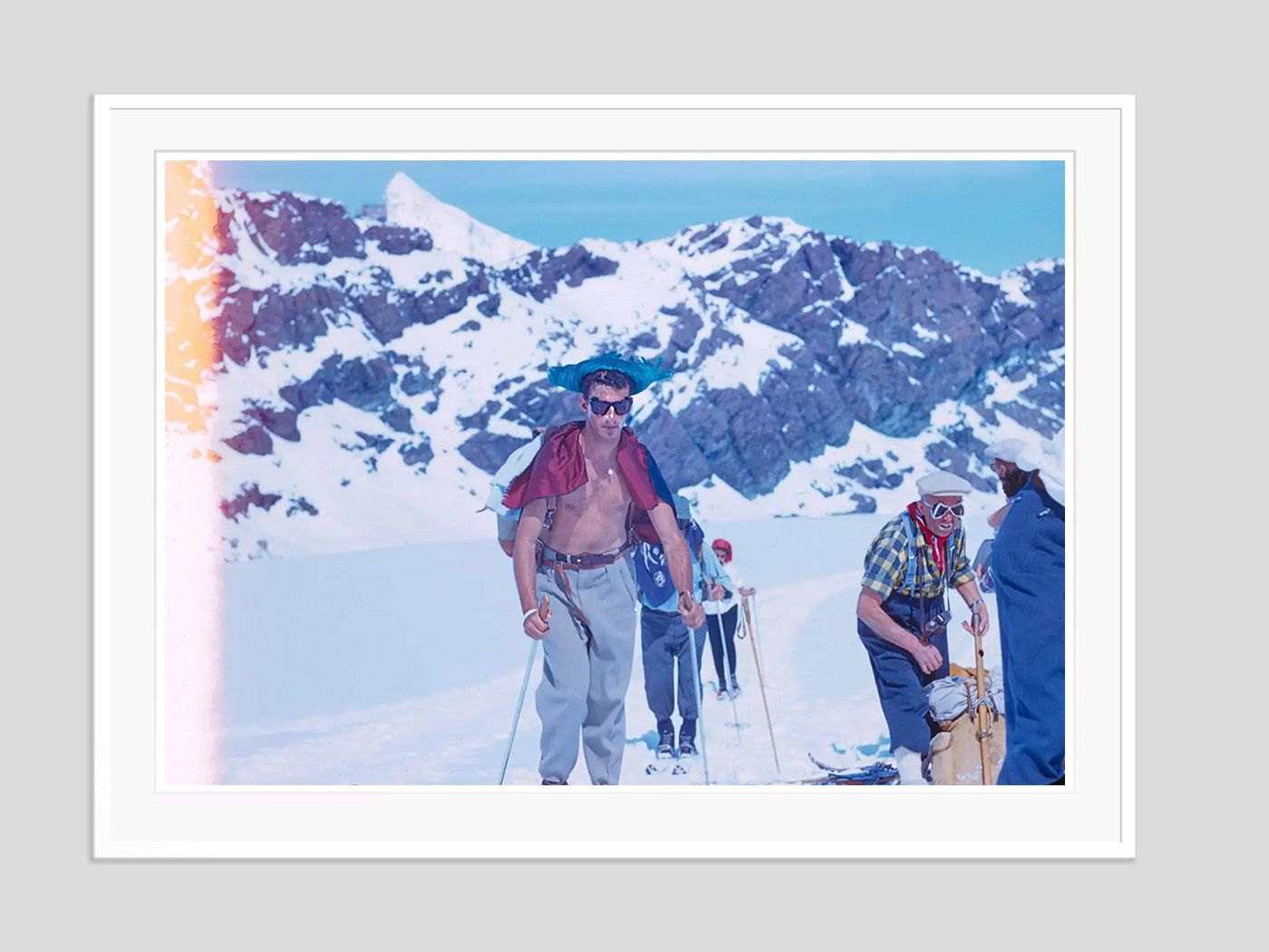 Toni Frissell 'Climbing The Glacier To Zermatt' Archival Pigment Print Framed In White photo furniture