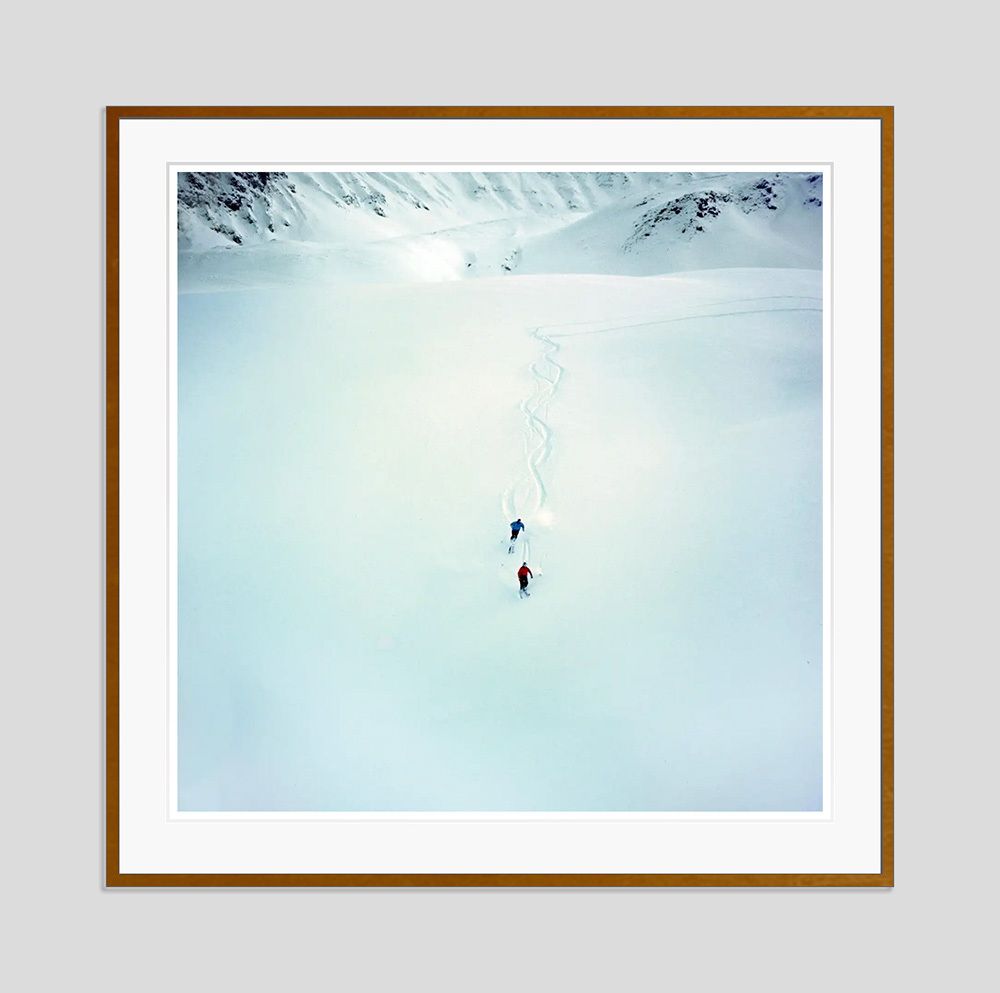 Toni Frissell 'Klosters Ski Scene' Archival Pigment Print Framed In Brown photo furniture