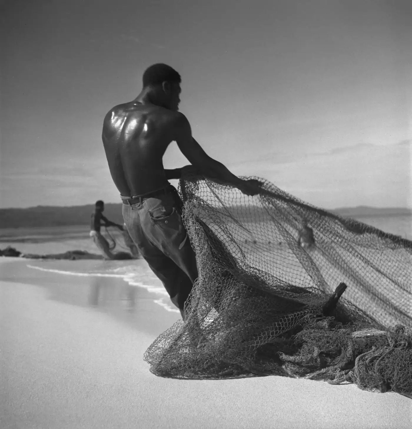 Toni Frissell 'Montego Bay Fisherman' Archival Pigment Print Framed In Brown