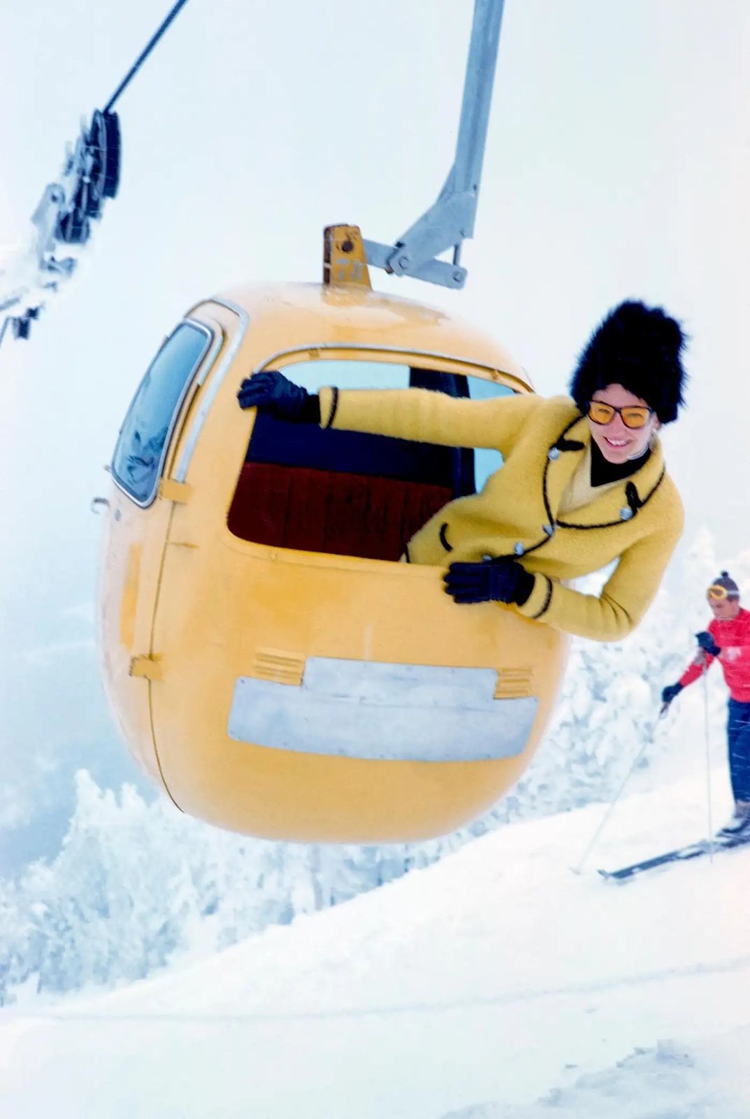 Toni Frissell 'Sugarbush Ski Lift' Archival Pigment Print Framed In Brown