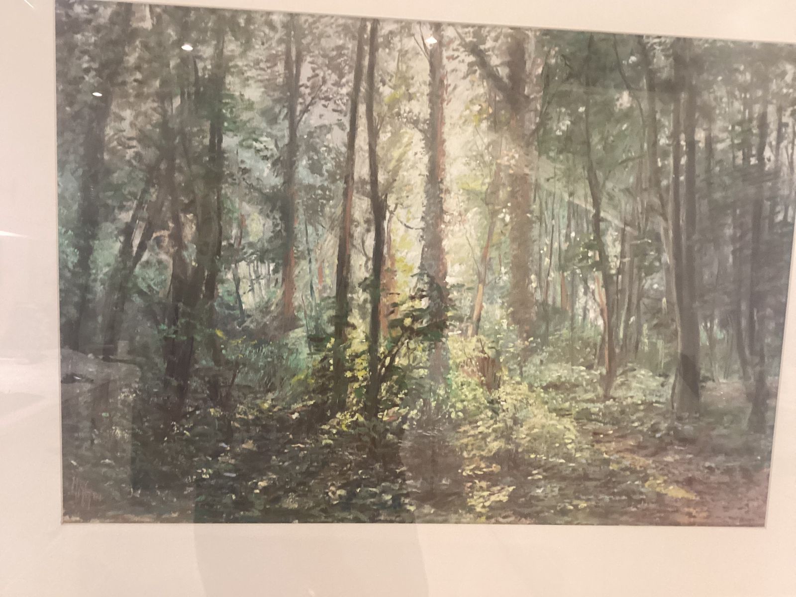 Pastel  By Margaret Glass B1950 Titled”Dappled Shade” photo for sale