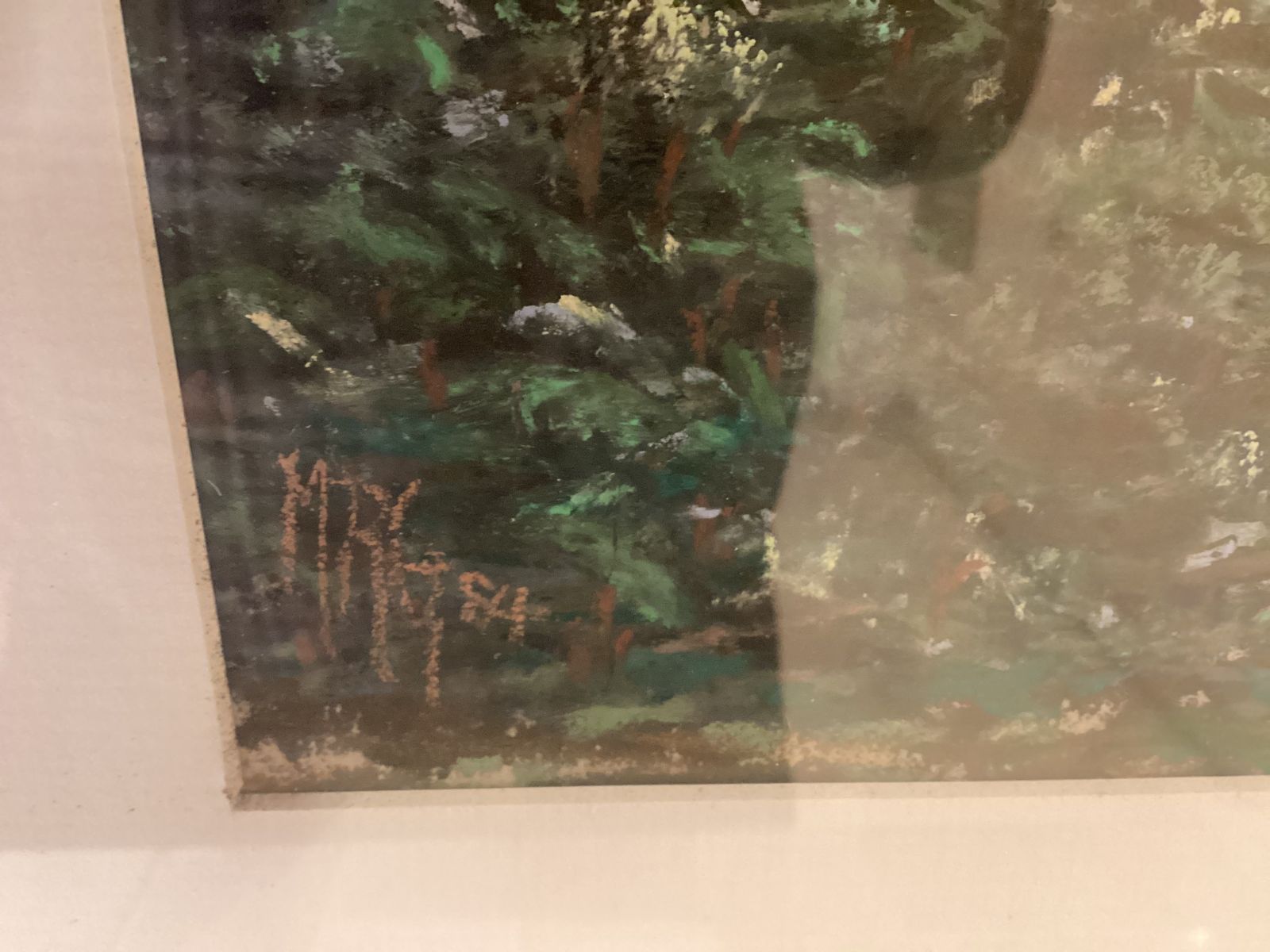 Pastel  By Margaret Glass B1950 Titled”Dappled Shade” photo 190.0