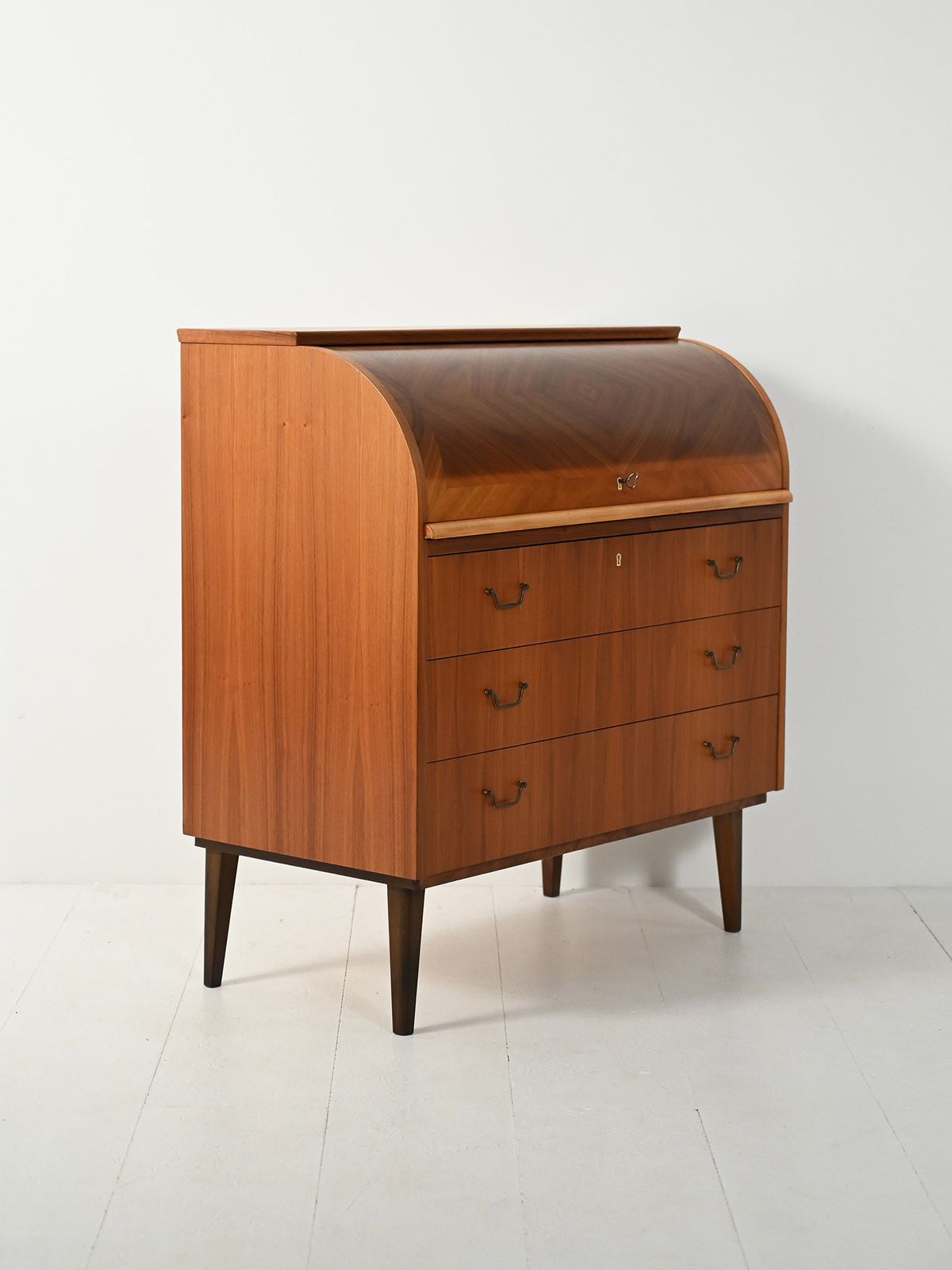 Scandinavian Teak Secretary With Tambour Closure photo Furniture