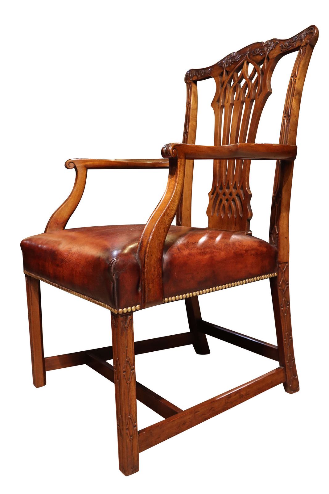Victorian Mahogany Chippendale Style Armchair, Circa 1890
