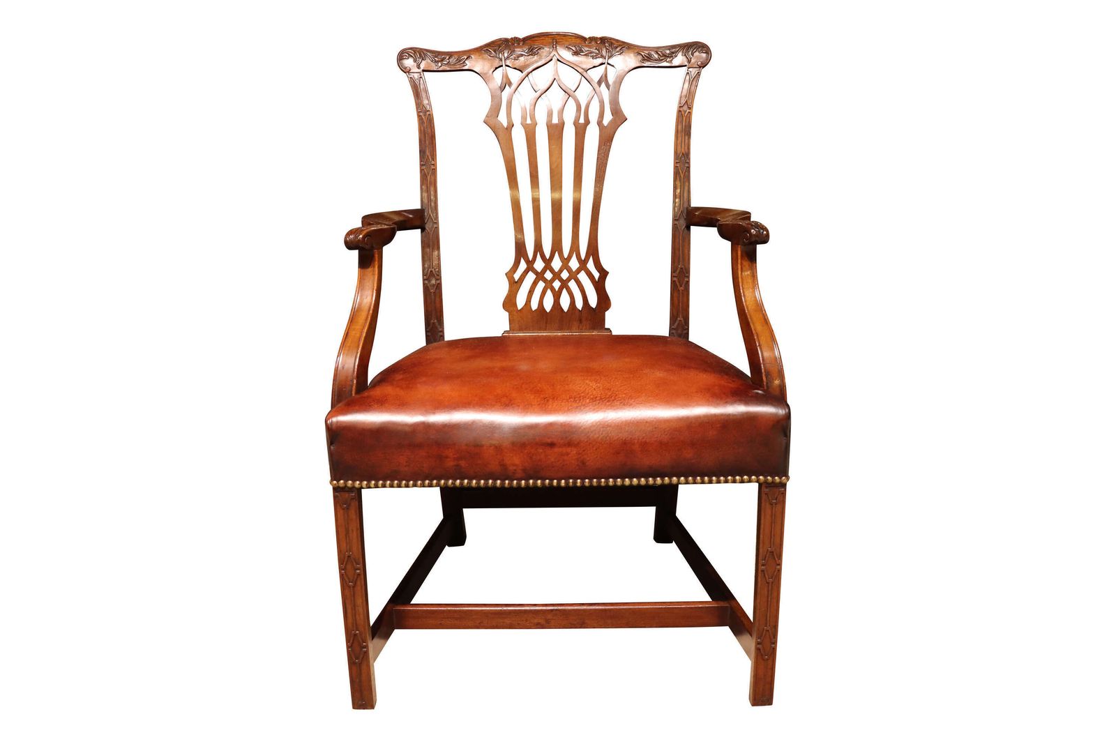 Victorian Mahogany Chippendale Style Armchair, Circa 1890 photo furniture