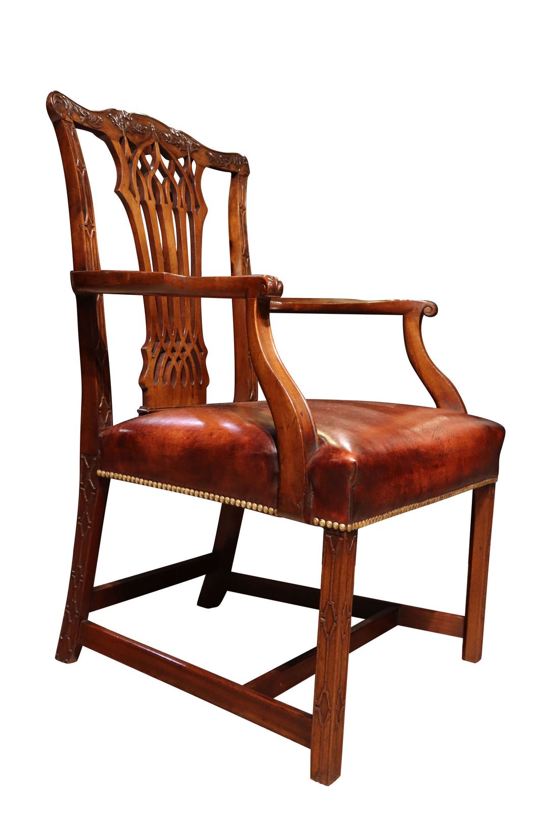Victorian Mahogany Chippendale Style Armchair, Circa 1890 photo for sale