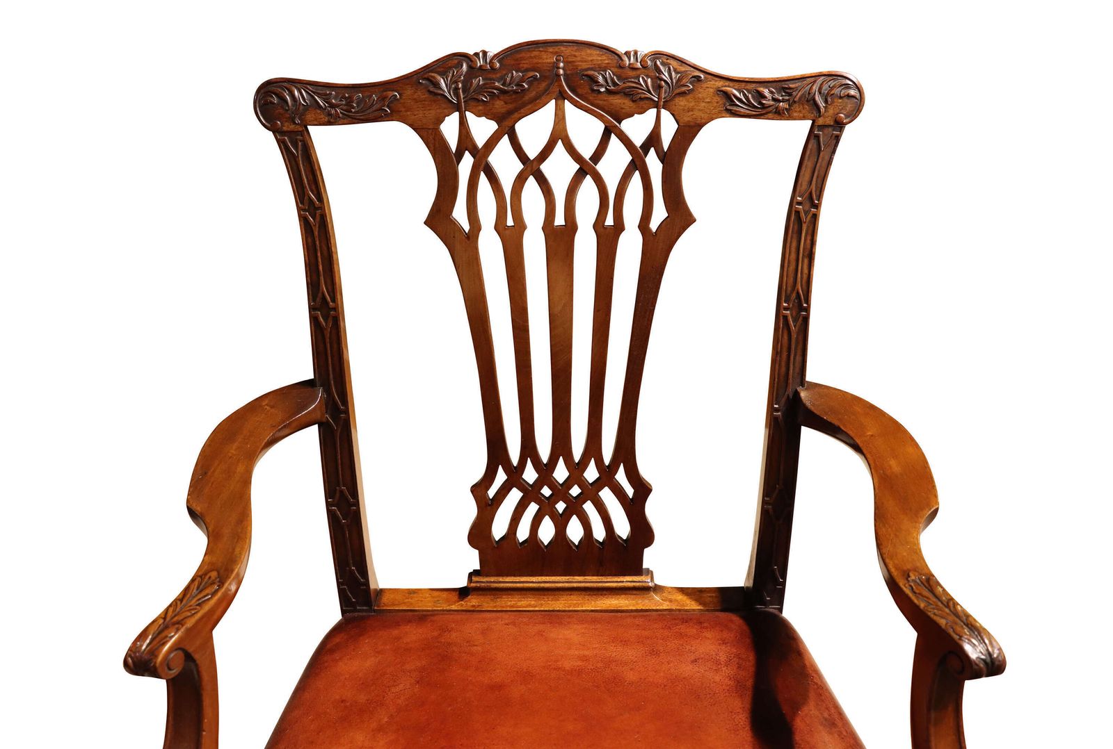 Victorian Mahogany Chippendale Style Armchair, Circa 1890 photo 489.0