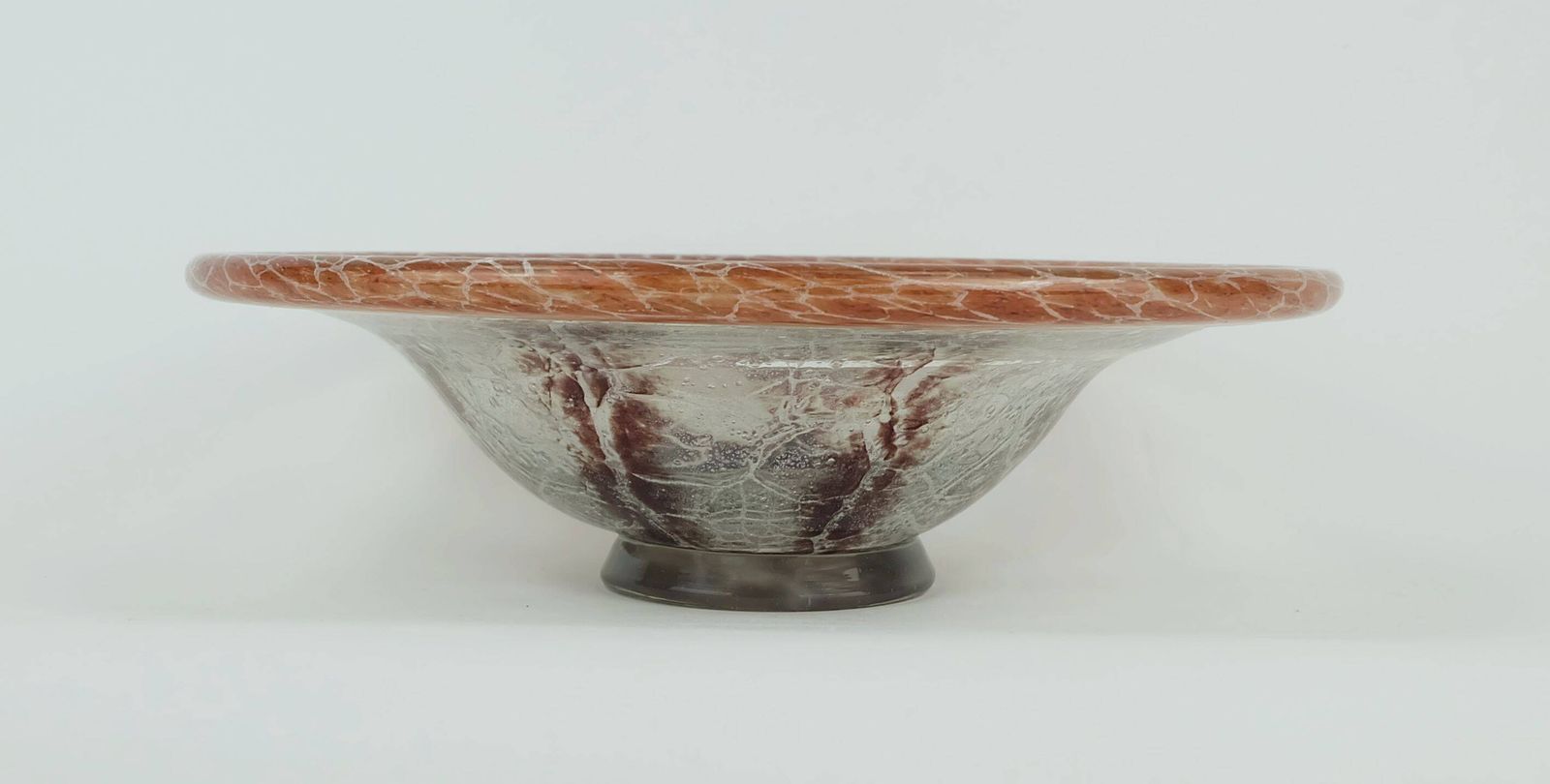 Page 1 Of 10 Wmf Art Deco Ikora Glass Bowl Karl Wiedmann 1930s Orange And Dark Red photo vintage