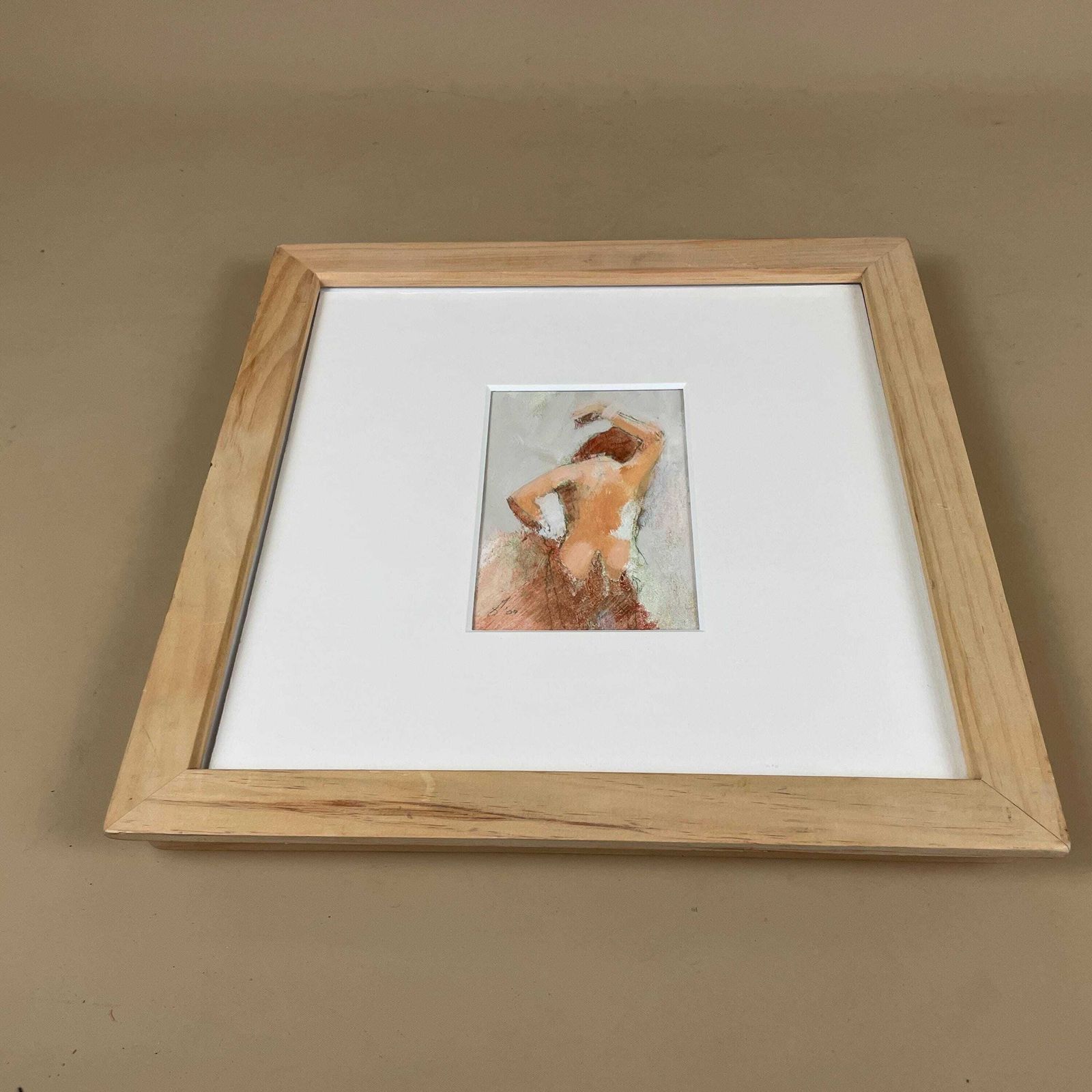 Original Oil On Paper Nude Figure Study Mark Sutherland The Temple Dancer Painting Framed Figurative Interior Wall Piece Modern Picture photo buy