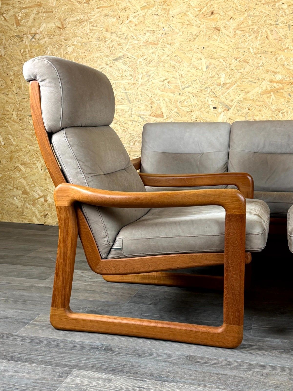 60s 70s Teak Sofa 3 Seater & 2x Armchairs Easy Chair Holstebro Møbelfabrik A/S photo vintage