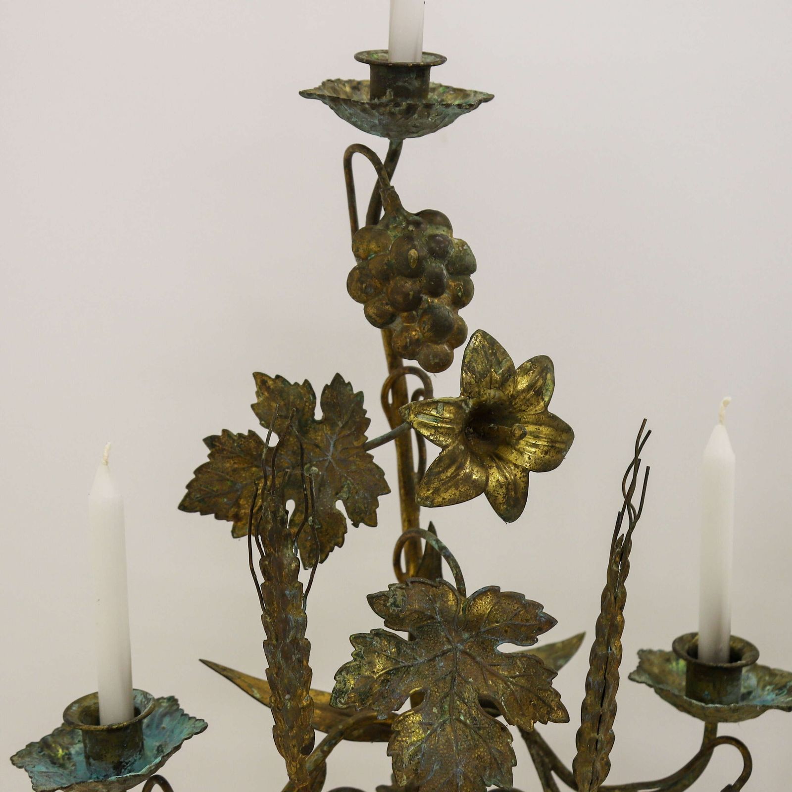 Pair Of 19th Century French Gilt Church Candelabra With Wheat & Grapes, C.1850 1890 photo buy