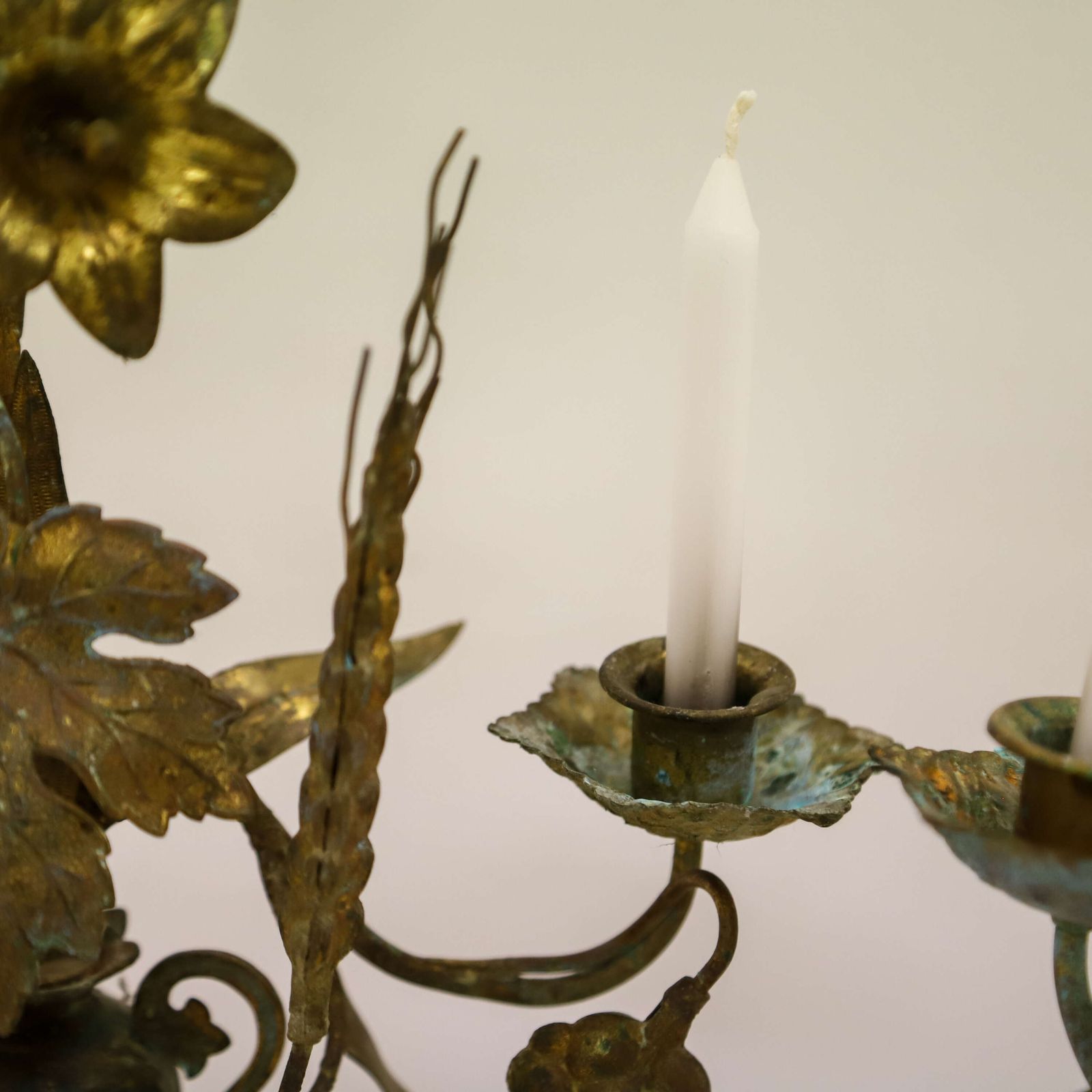 Home Decor Pair Of 19th Century French Gilt Church Candelabra With Wheat & Grapes, C.1850 1890 photo