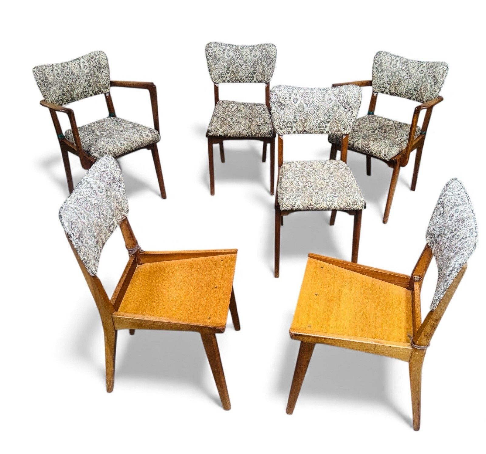 Set Of Six Teak Alfred Cox Dining Chairs Rare Mid Century Retro C1950s photo Furniture