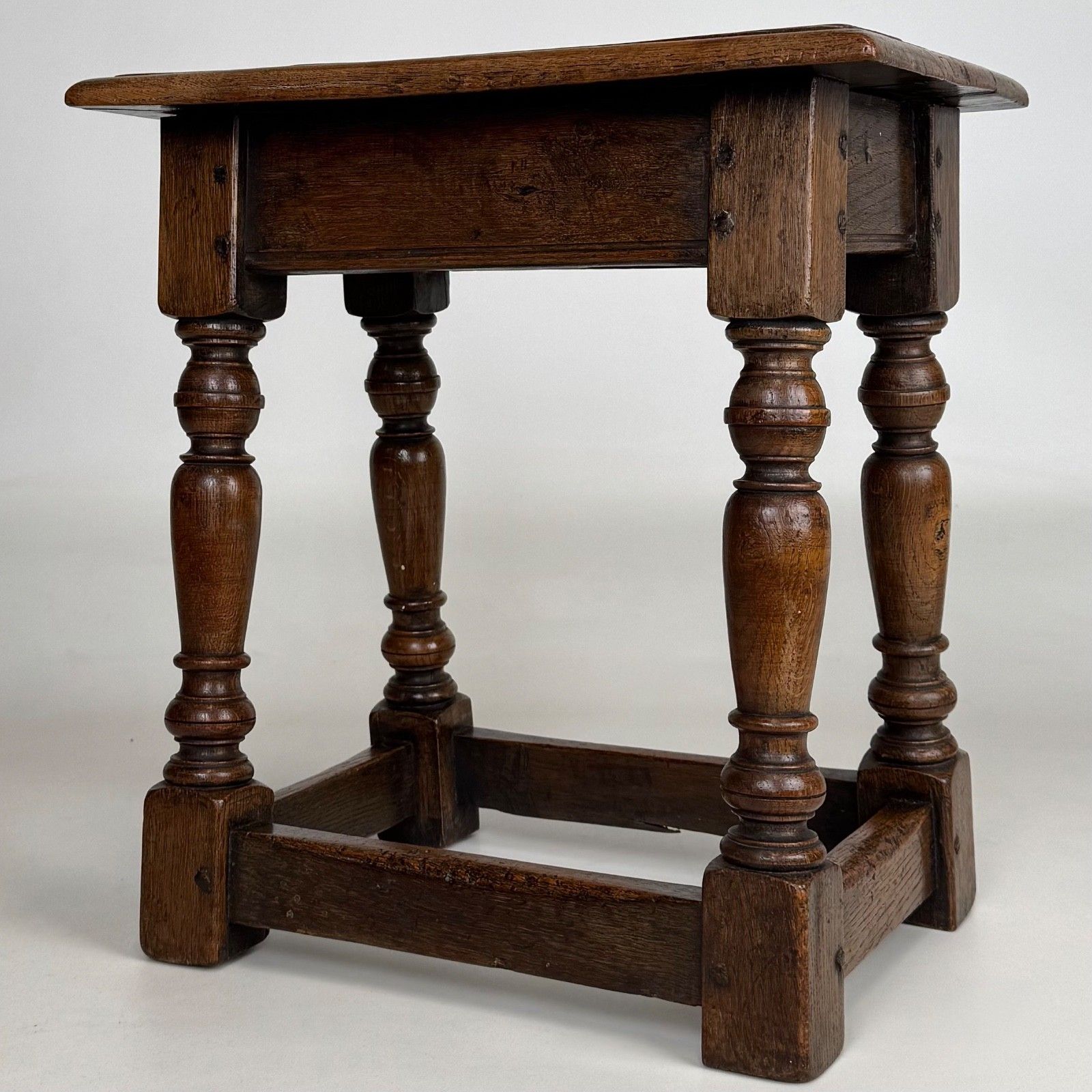 Antique 19th Century Good Quality Joint Oak Stool photo furniture