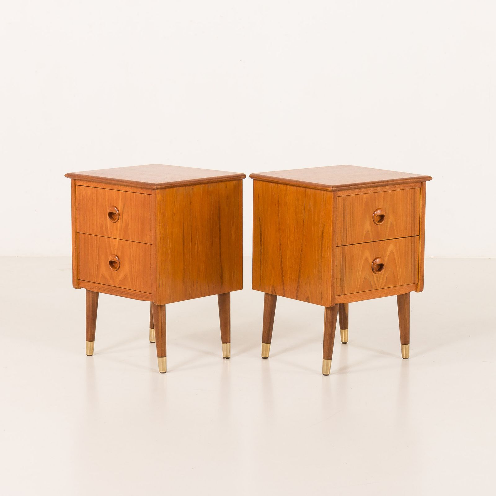 Danish Mid Century Teak Night Stands, Bedside Tables, Set Of 2, 1950s photo 986.0